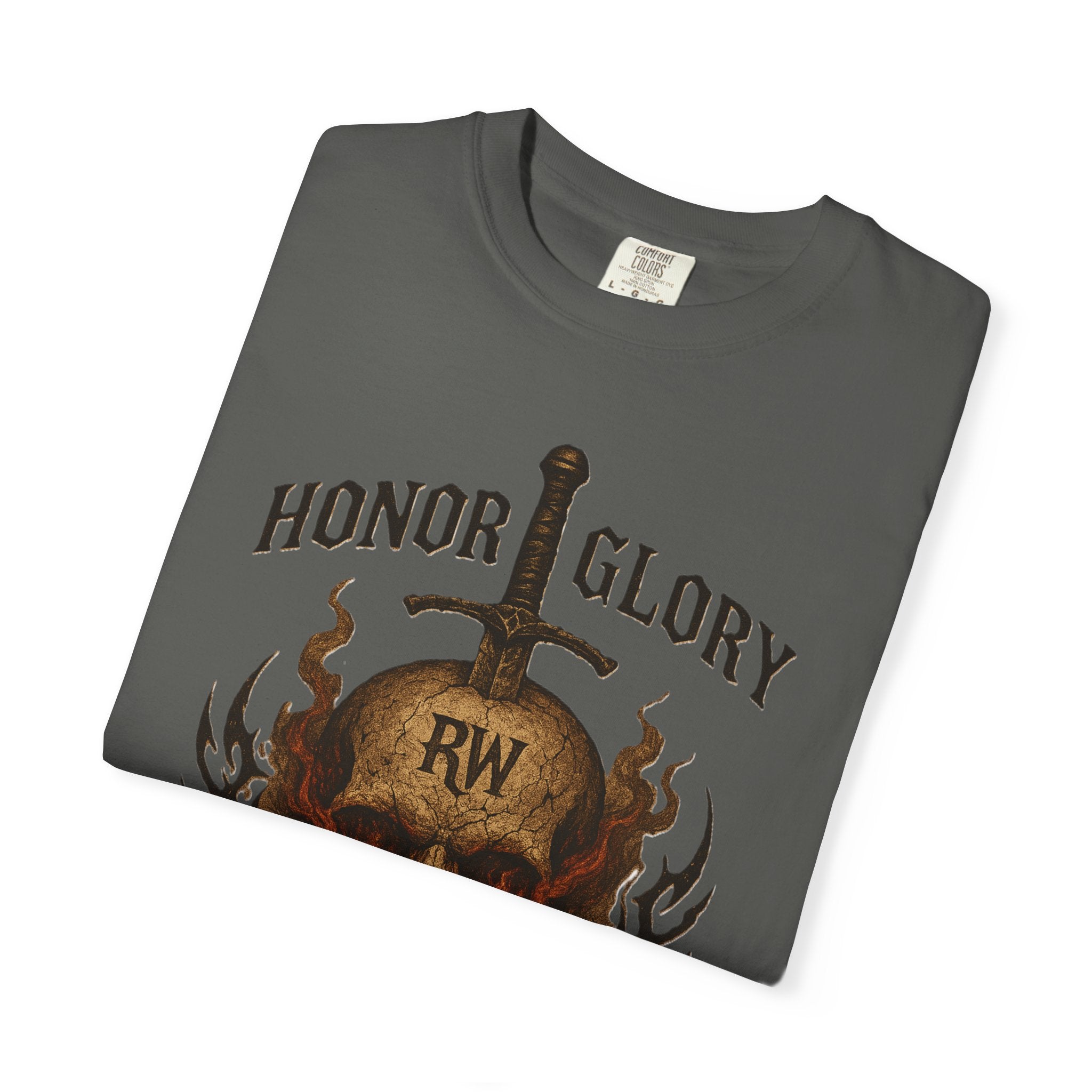 Honor Glory Skull T-Shirt, Unisex Graphic Tee, Edgy Streetwear, Casual Wear, Gift for Him/Her, Perfect for Festivals