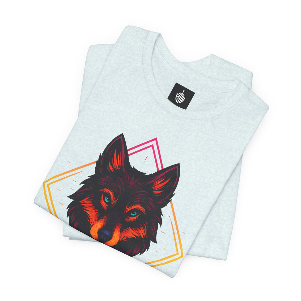 Wolf Emblem Graphic Tee — Bold Geometric Wolf Logo T-Shirt