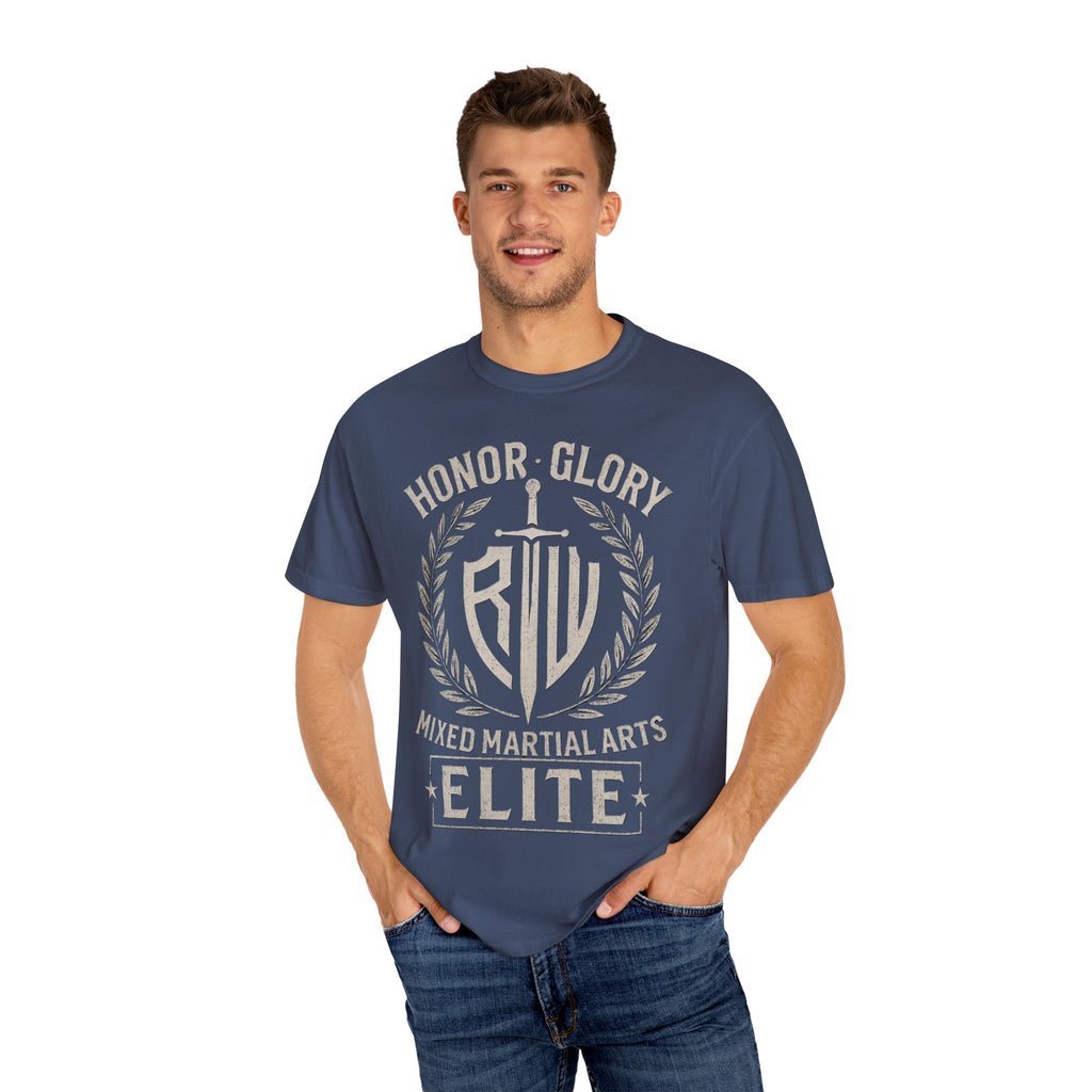 Elite MMA Unisex Garment-Dyed T-shirt, Casual Wear, Workout Shirt, Martial Arts Apparel, Gift for Fighters, Sporty Style