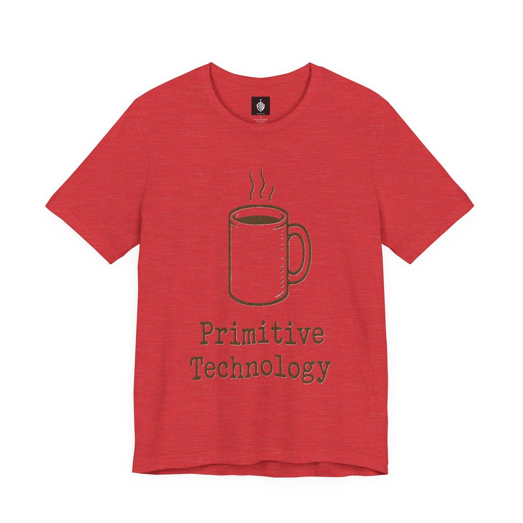 Coffee Mug 'Primitive Technology' T-Shirt — Rustic Coffee Lover Tee