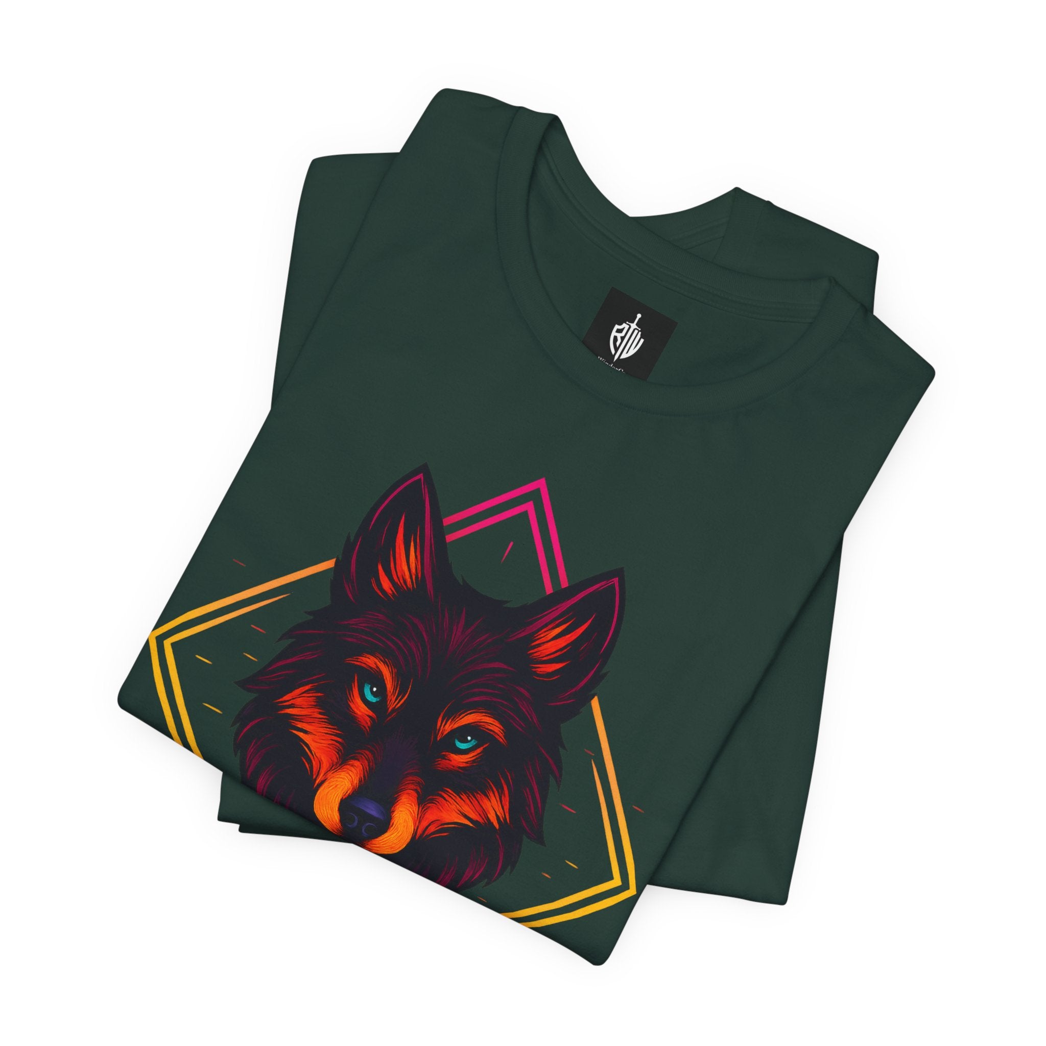 Wolf Emblem Graphic Tee — Bold Geometric Wolf Logo T-Shirt