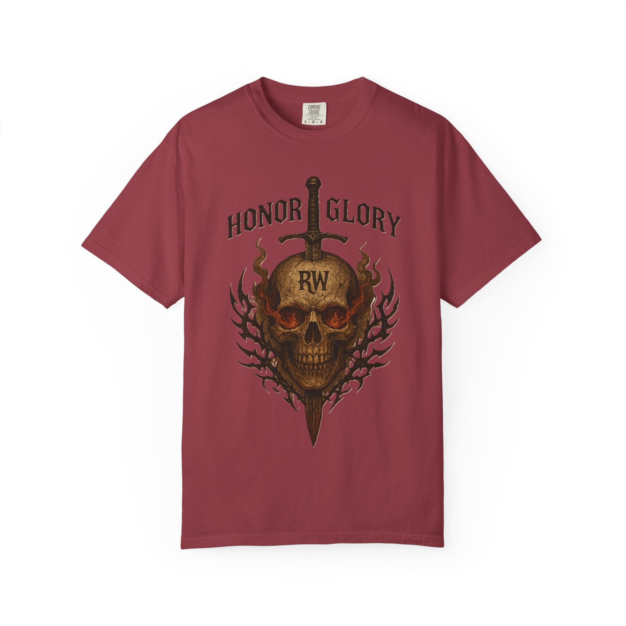 Honor Glory Skull T-Shirt, Unisex Graphic Tee, Edgy Streetwear, Casual Wear, Gift for Him/Her, Perfect for Festivals