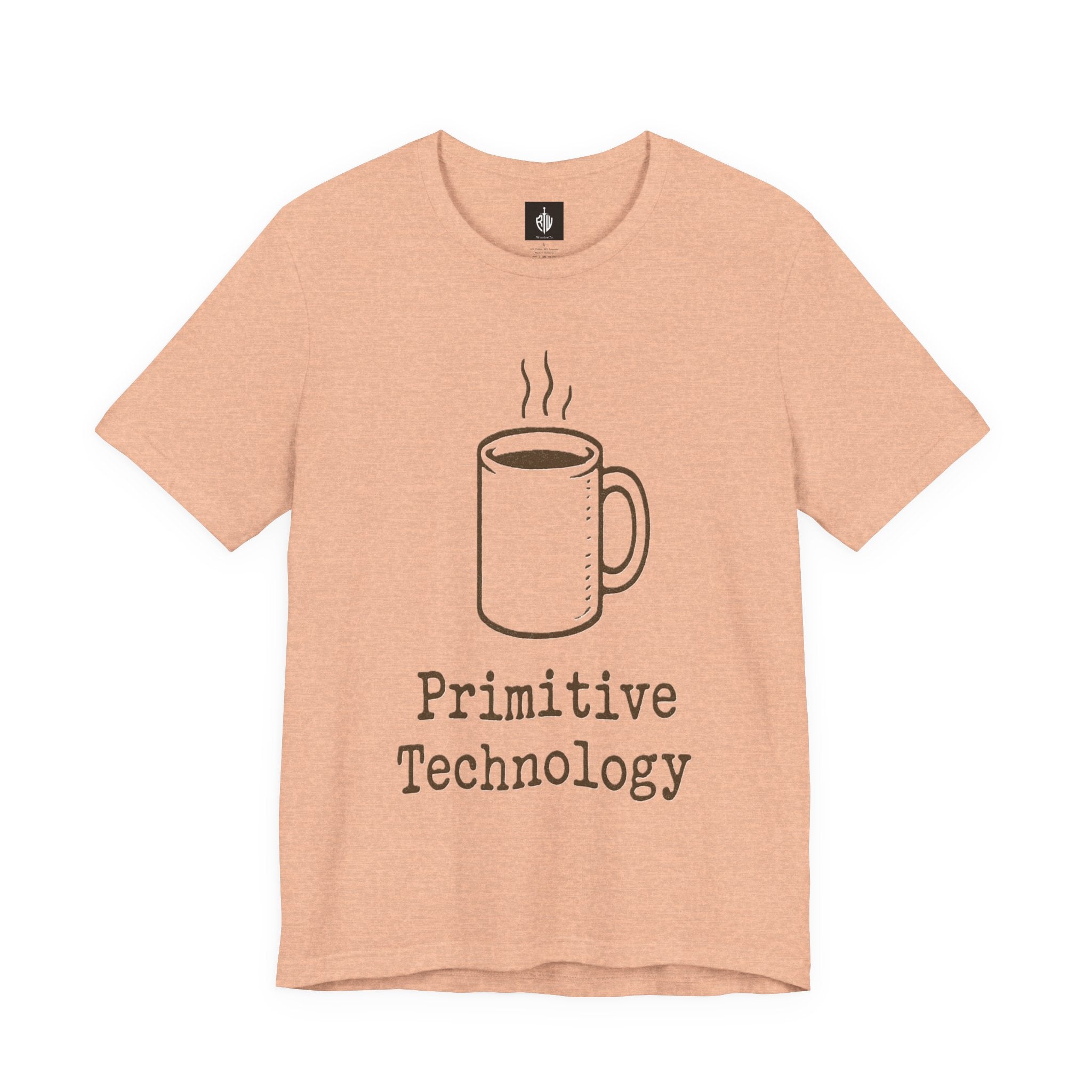 Coffee Mug 'Primitive Technology' T-Shirt — Rustic Coffee Lover Tee