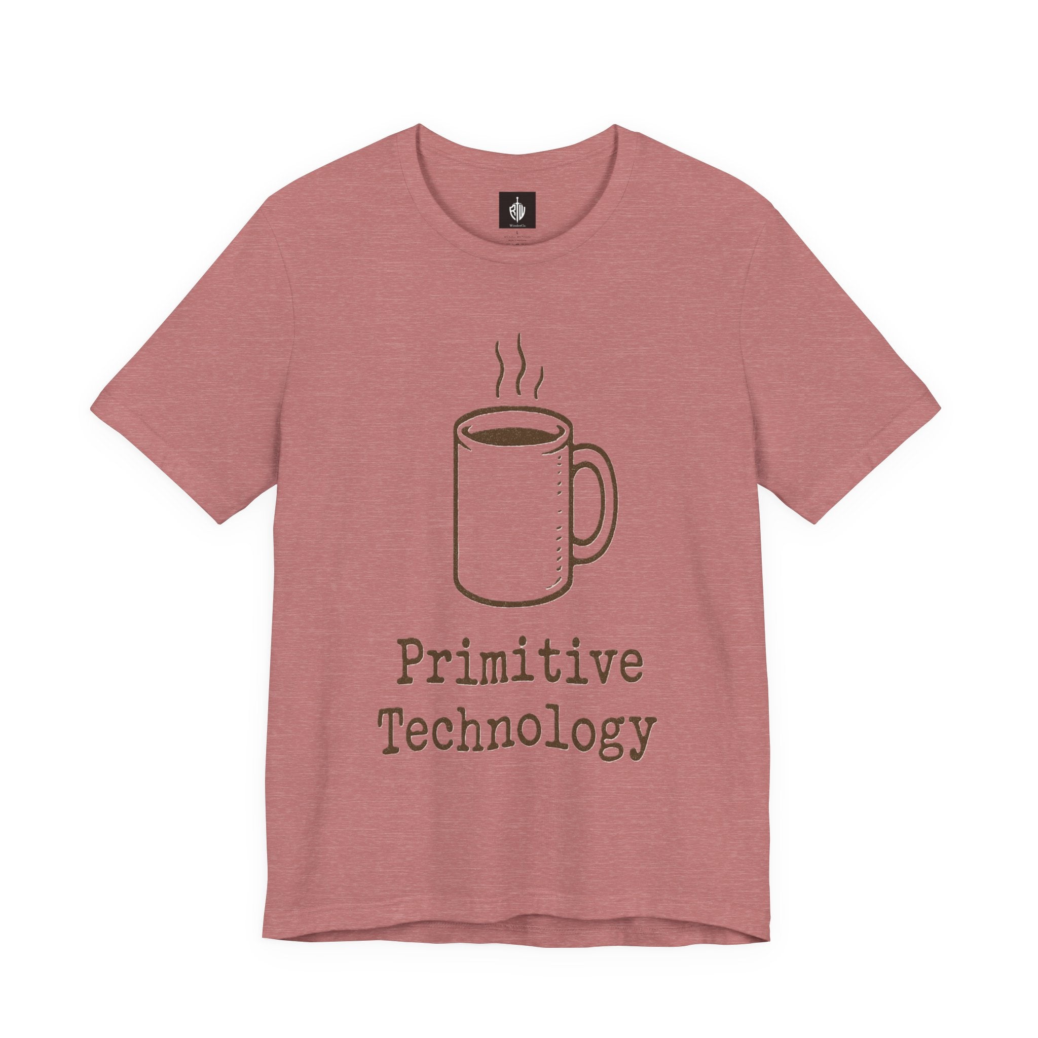 Coffee Mug 'Primitive Technology' T-Shirt — Rustic Coffee Lover Tee