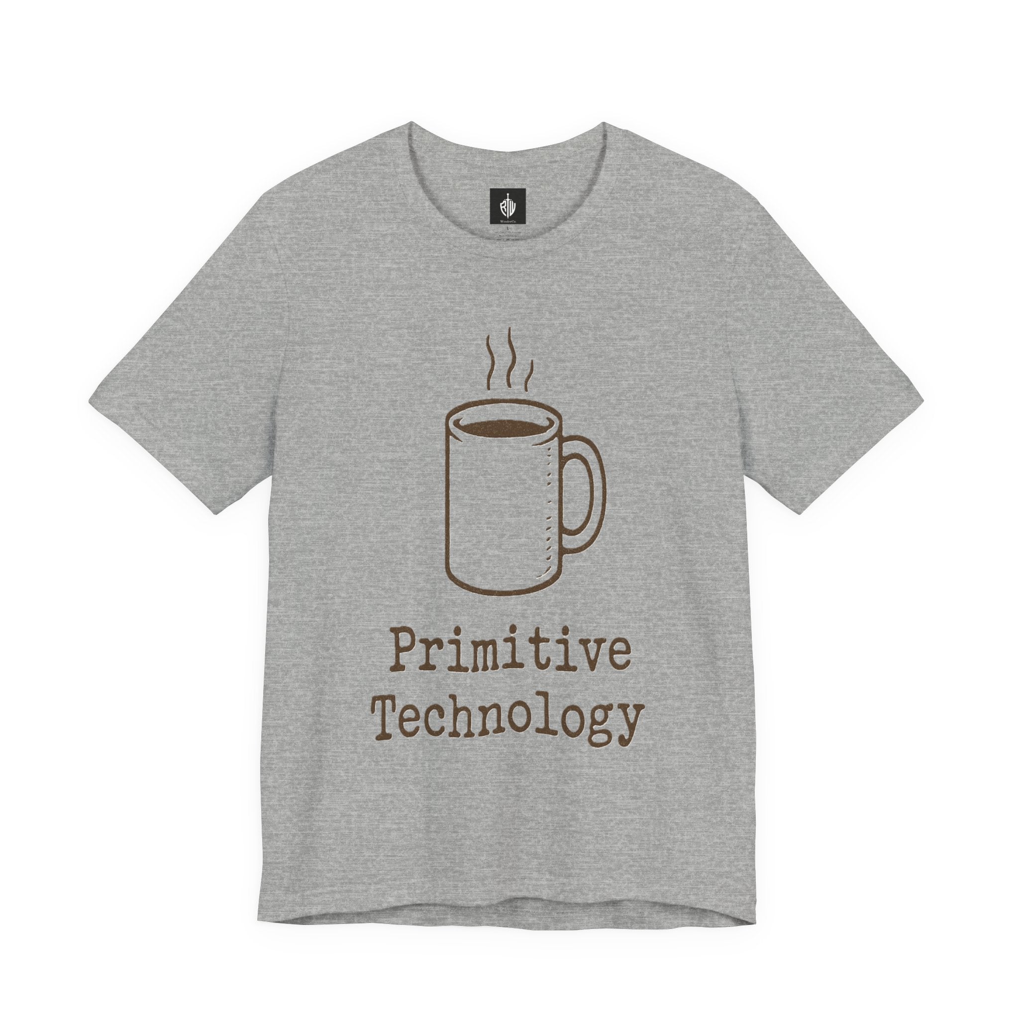 Coffee Mug 'Primitive Technology' T-Shirt — Rustic Coffee Lover Tee