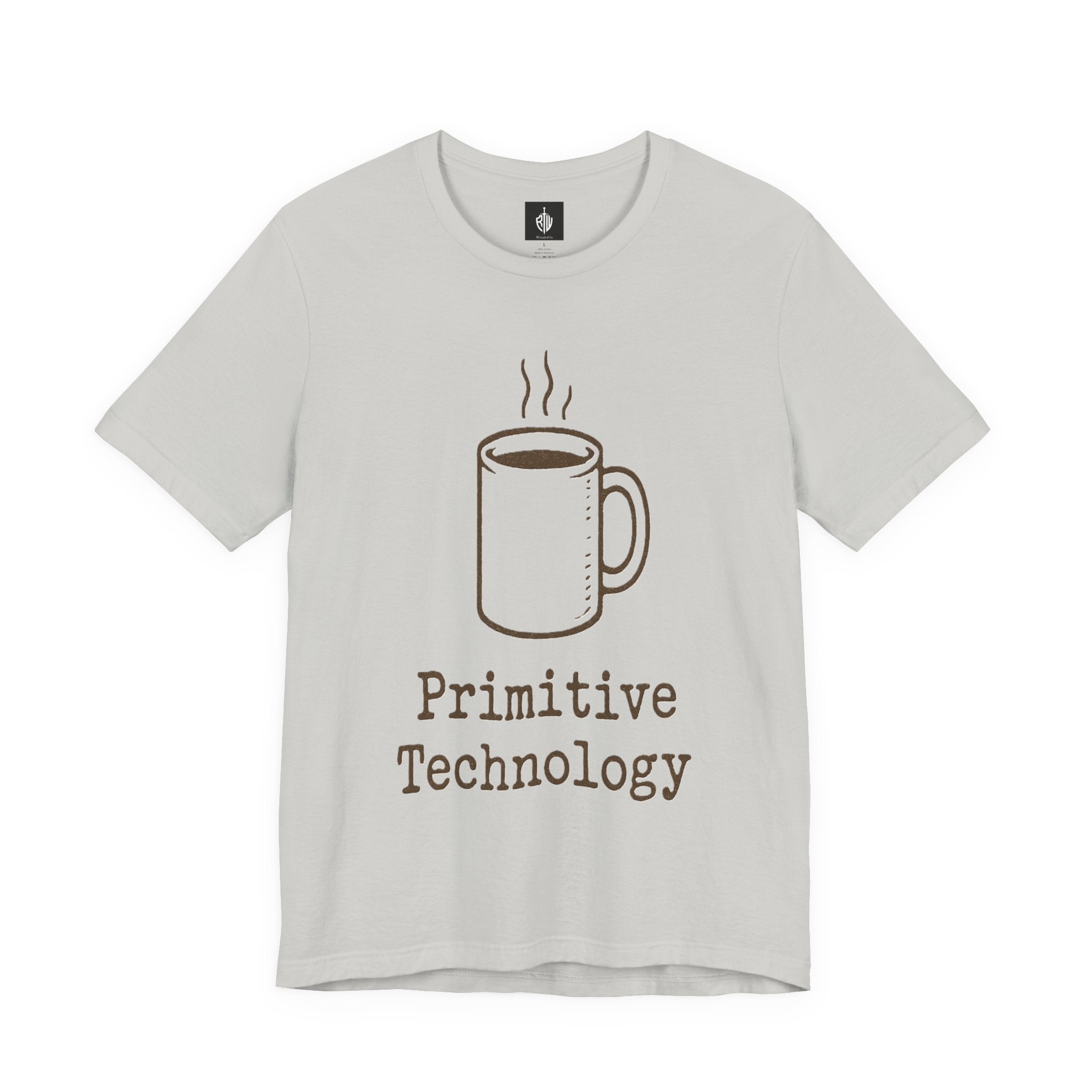Coffee Mug 'Primitive Technology' T-Shirt — Rustic Coffee Lover Tee