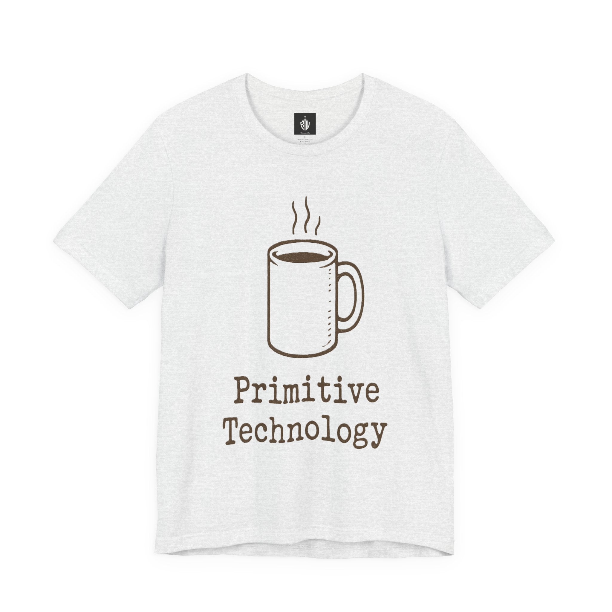 Coffee Mug 'Primitive Technology' T-Shirt — Rustic Coffee Lover Tee