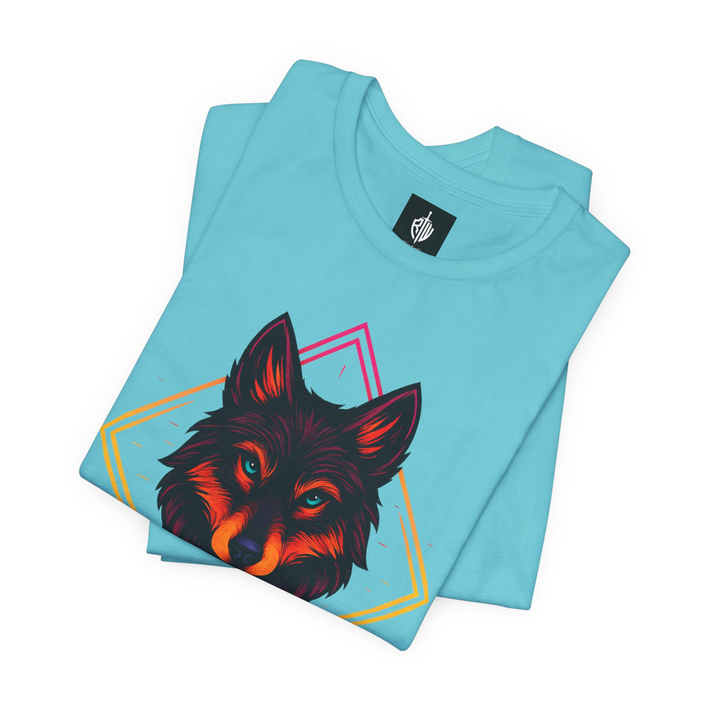 Wolf Emblem Graphic Tee — Bold Geometric Wolf Logo T-Shirt