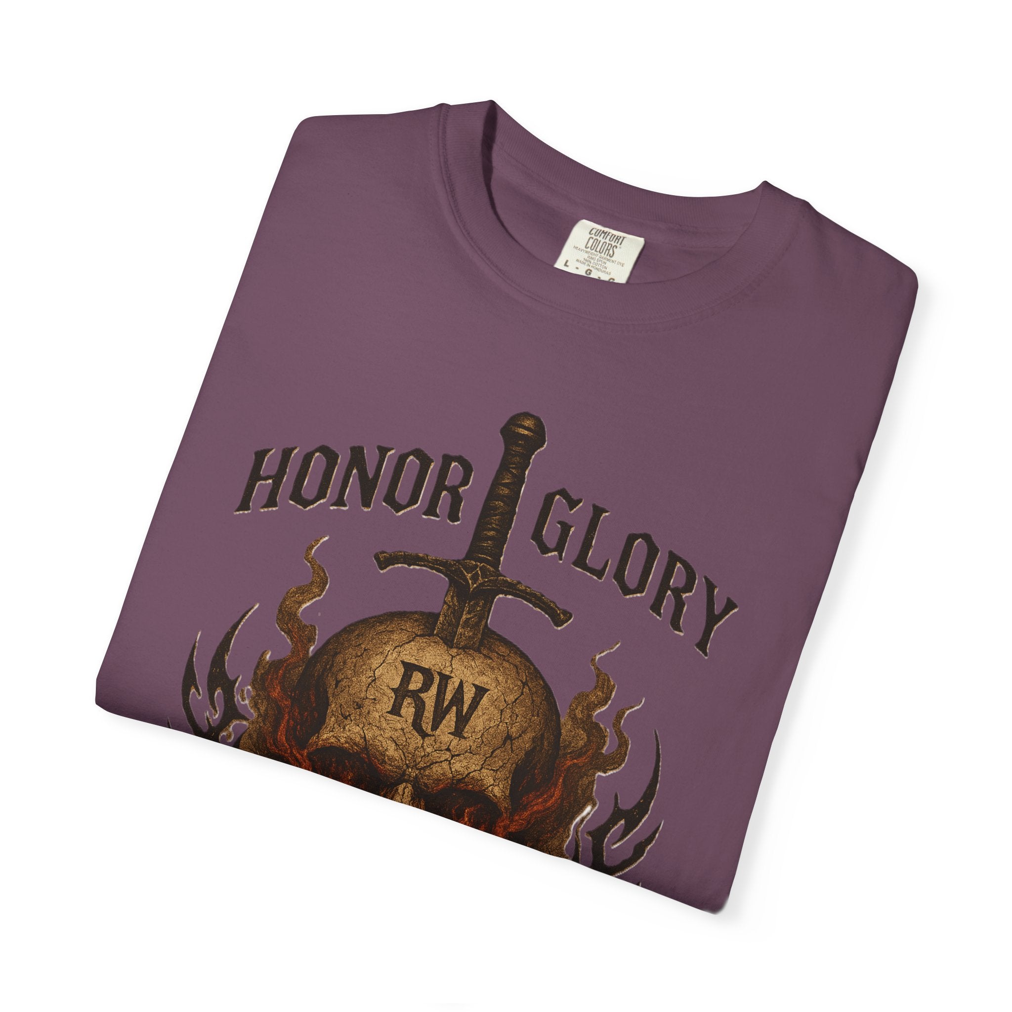 Honor Glory Skull T-Shirt, Unisex Graphic Tee, Edgy Streetwear, Casual Wear, Gift for Him/Her, Perfect for Festivals