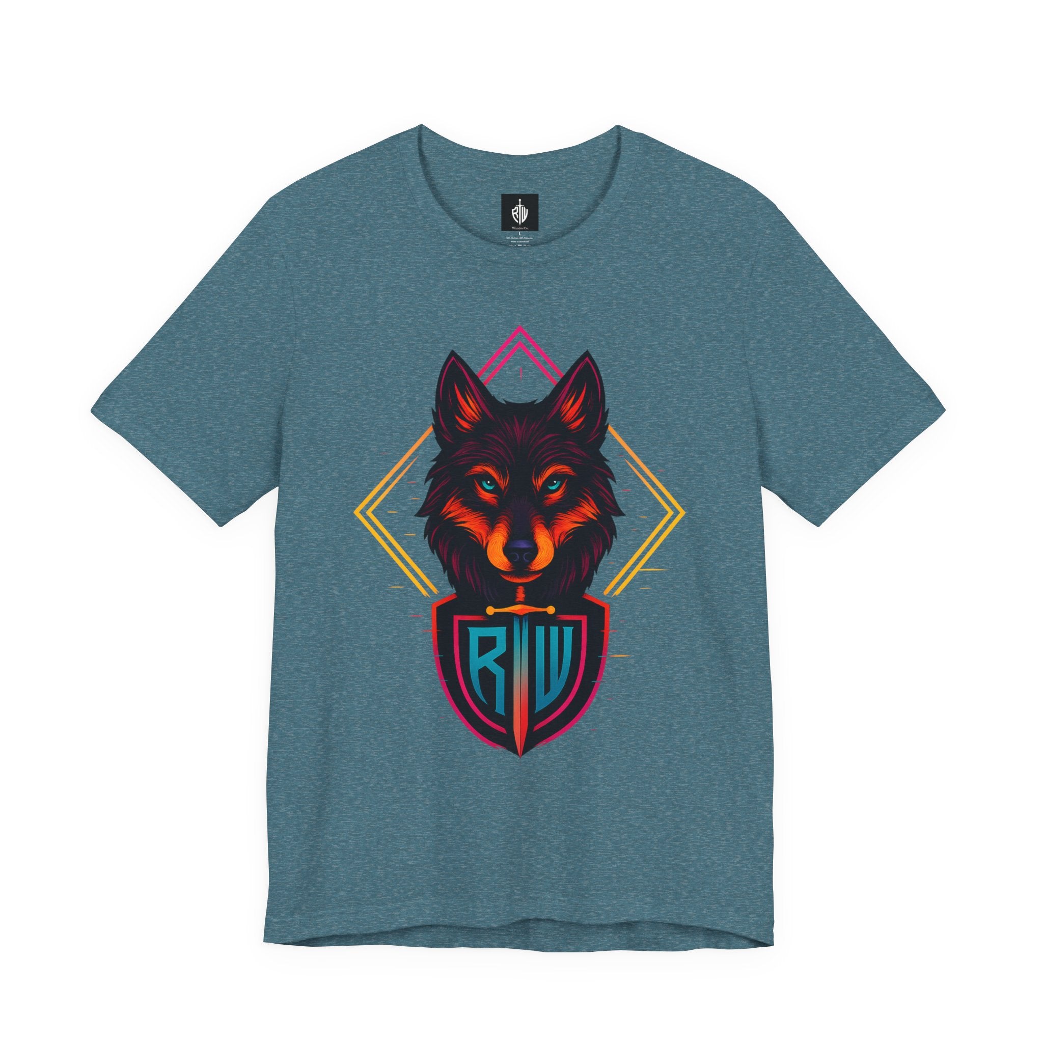Wolf Emblem Graphic Tee — Bold Geometric Wolf Logo T-Shirt