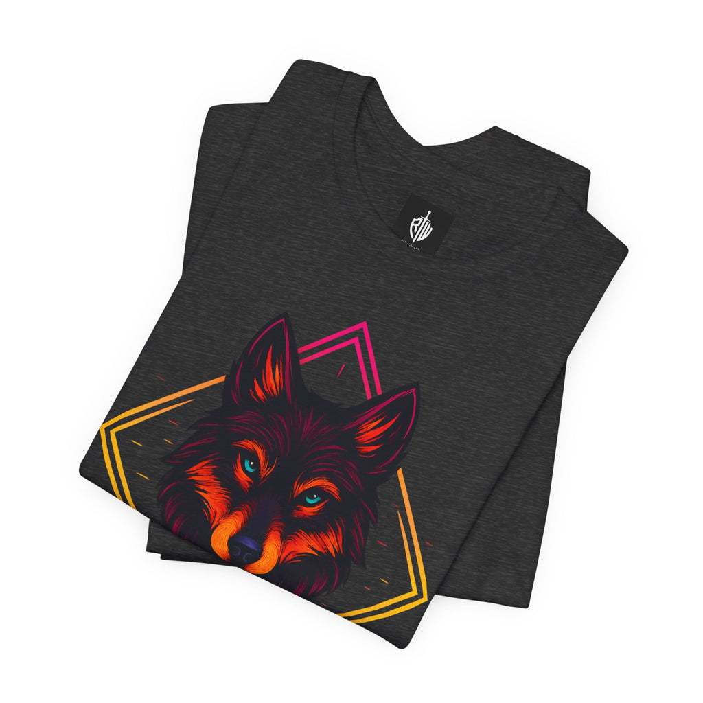 Wolf Emblem Graphic Tee — Bold Geometric Wolf Logo T-Shirt