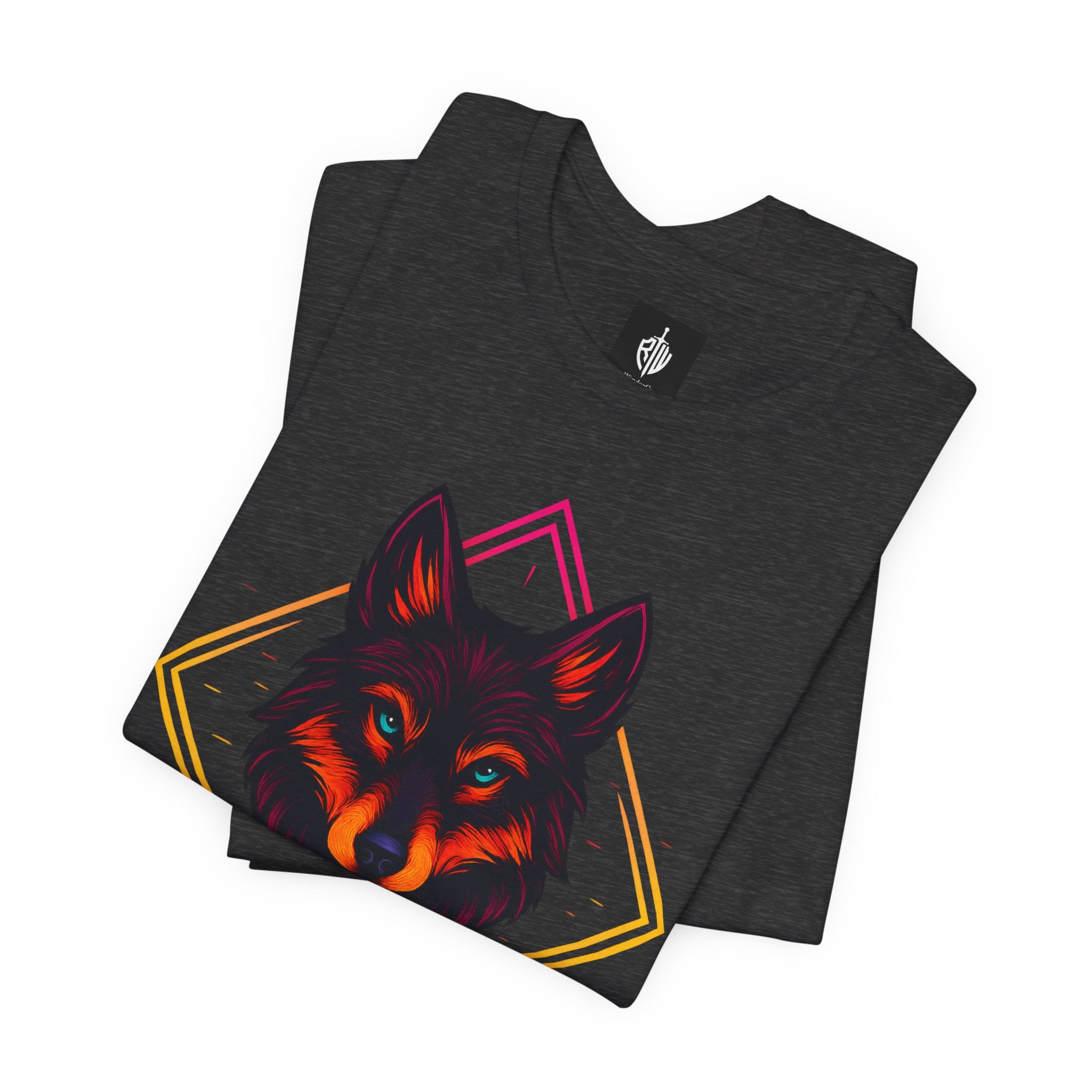 Wolf Emblem Graphic Tee — Bold Geometric Wolf Logo T-Shirt
