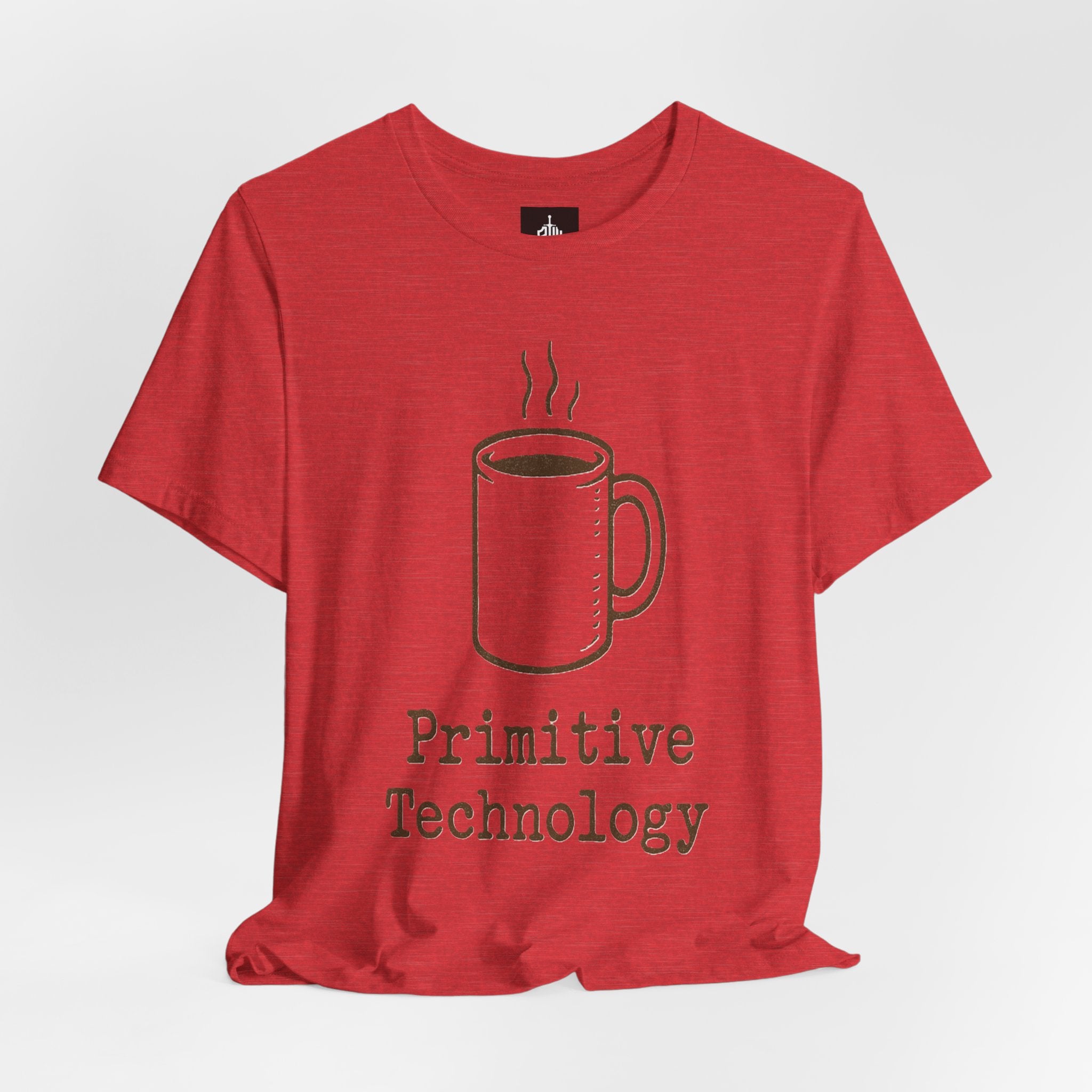 Coffee Mug 'Primitive Technology' T-Shirt — Rustic Coffee Lover Tee