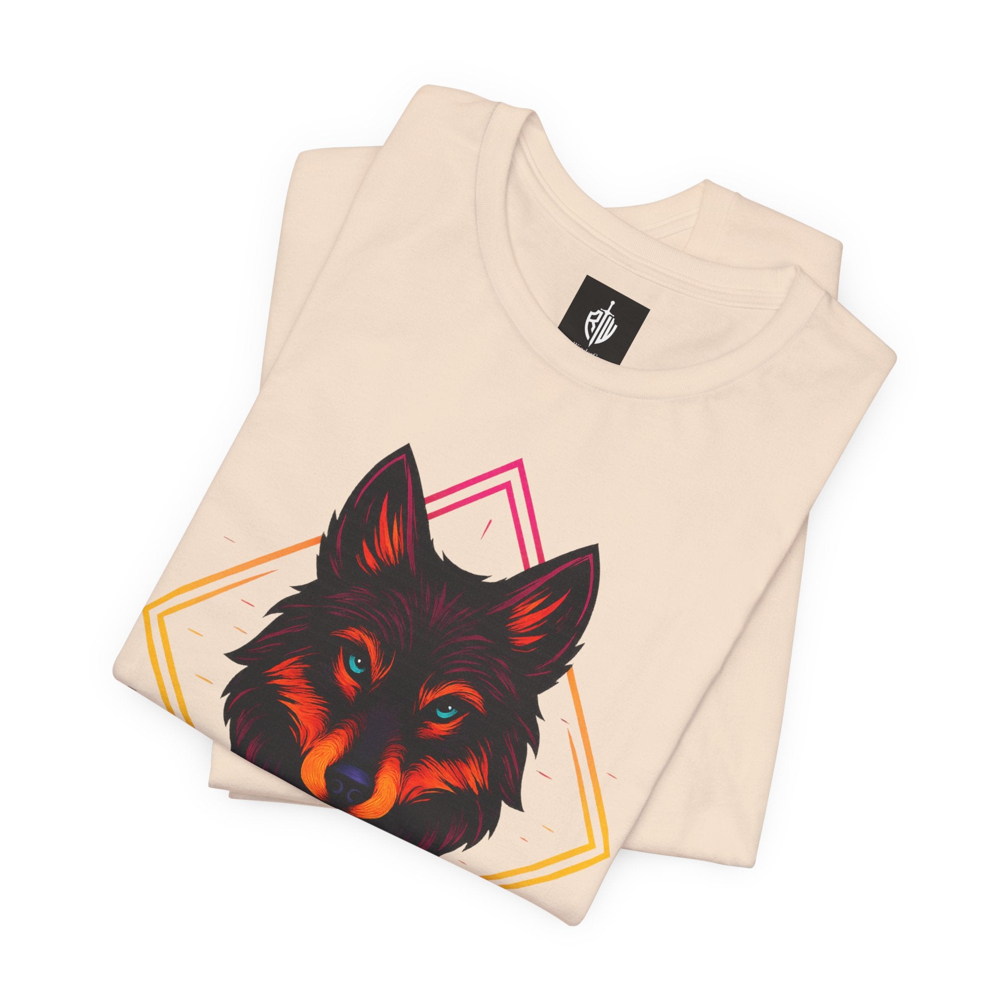 Wolf Emblem Graphic Tee — Bold Geometric Wolf Logo T-Shirt