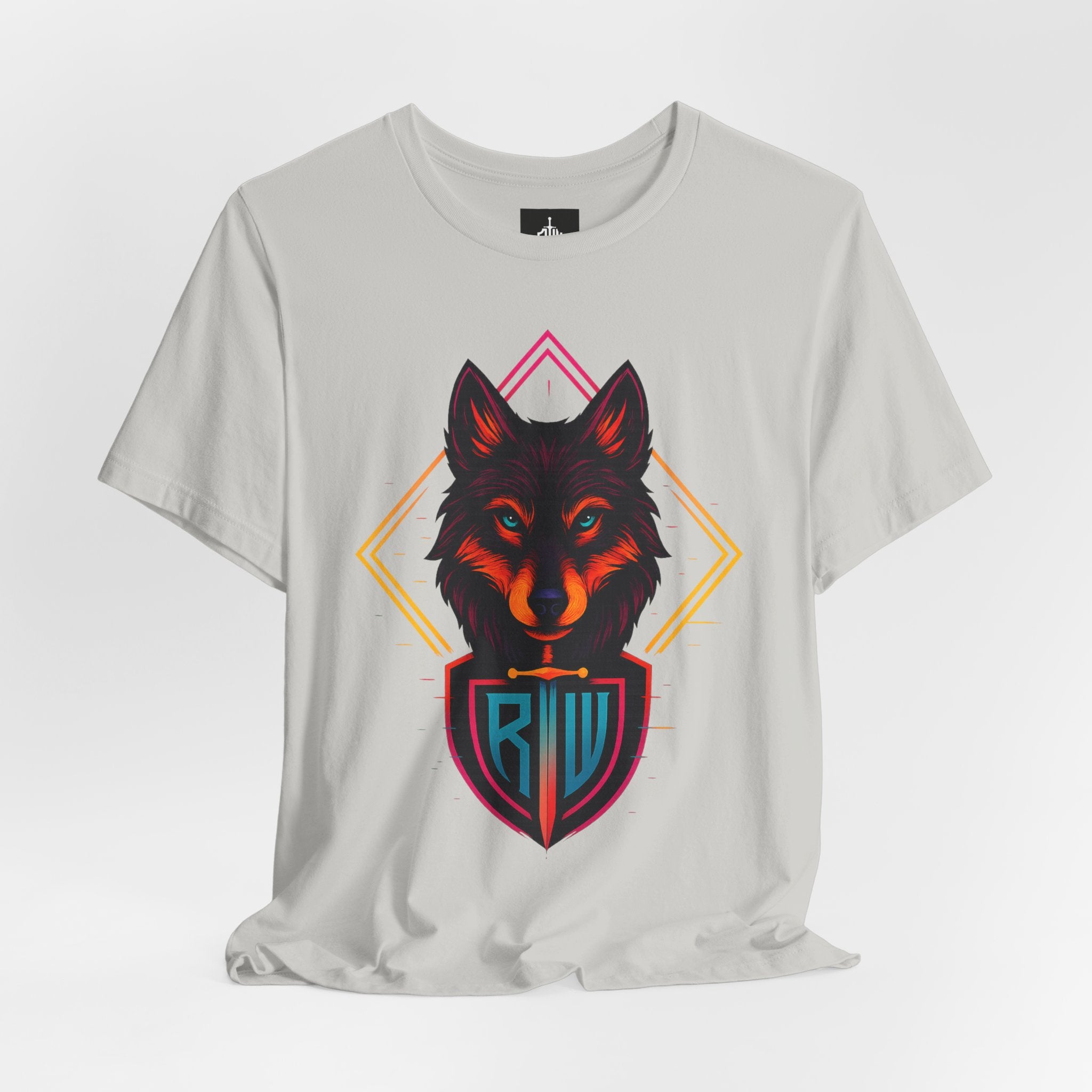 Wolf Emblem Graphic Tee — Bold Geometric Wolf Logo T-Shirt