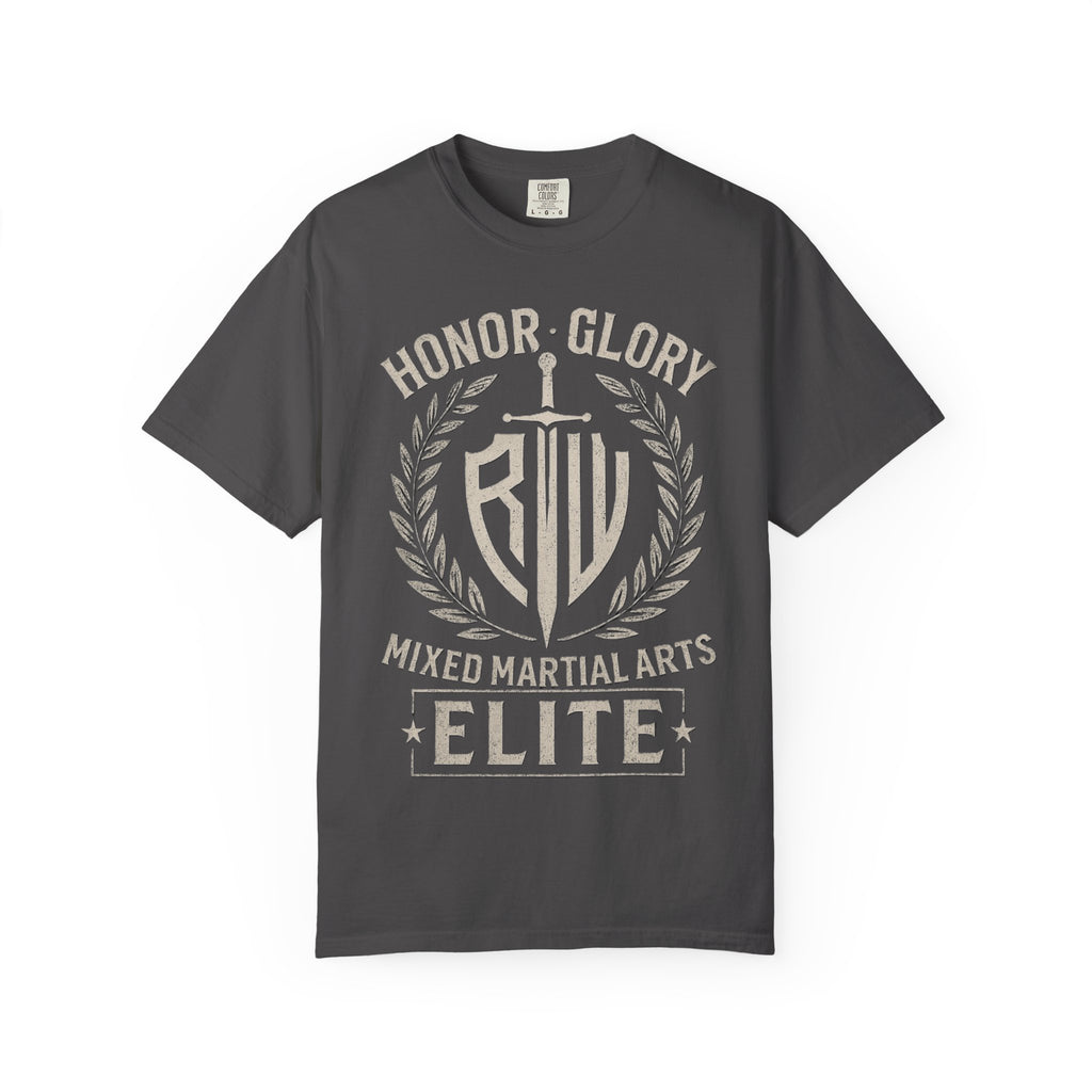 Elite MMA Unisex Garment-Dyed T-shirt, Casual Wear, Workout Shirt, Martial Arts Apparel, Gift for Fighters, Sporty Style