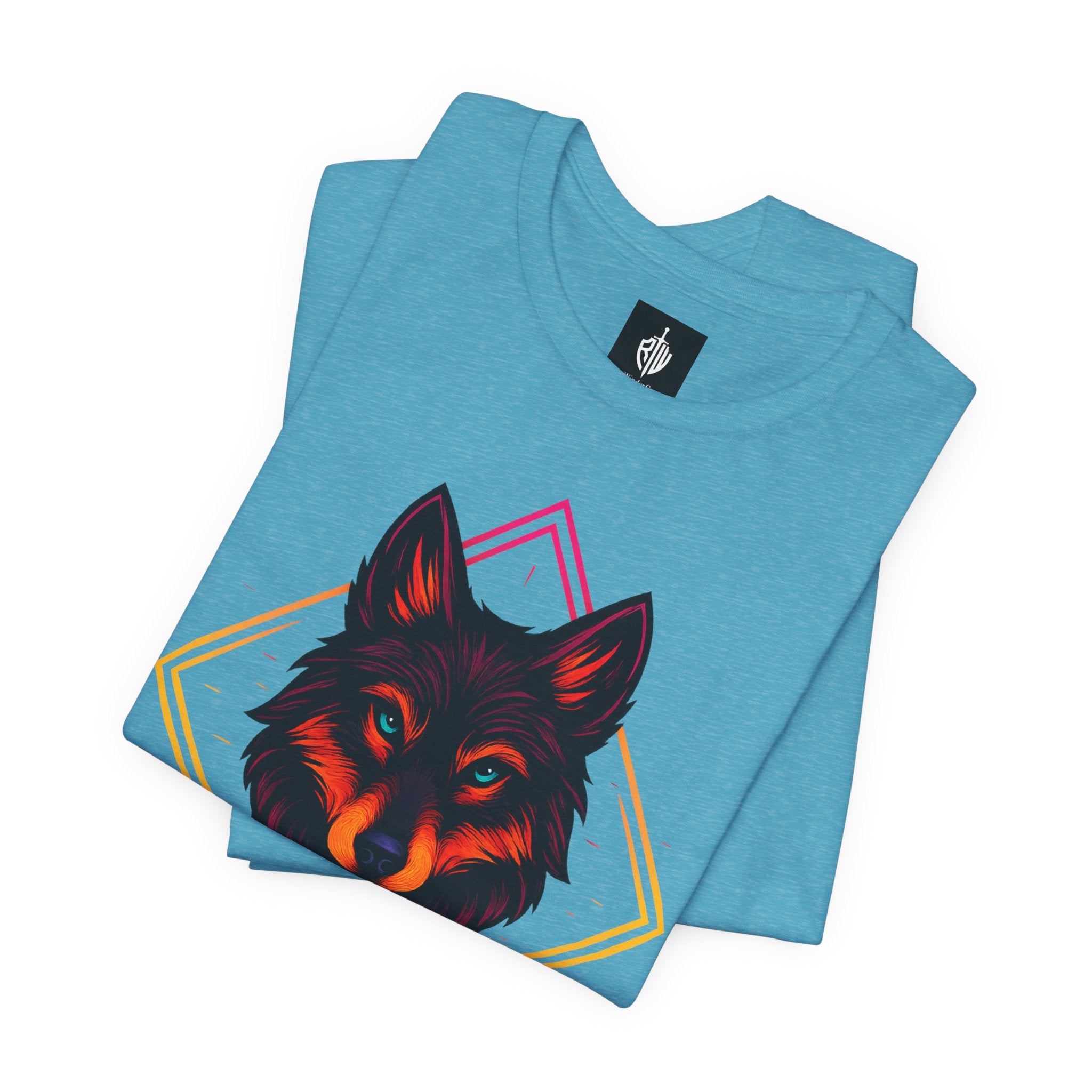 Wolf Emblem Graphic Tee — Bold Geometric Wolf Logo T-Shirt