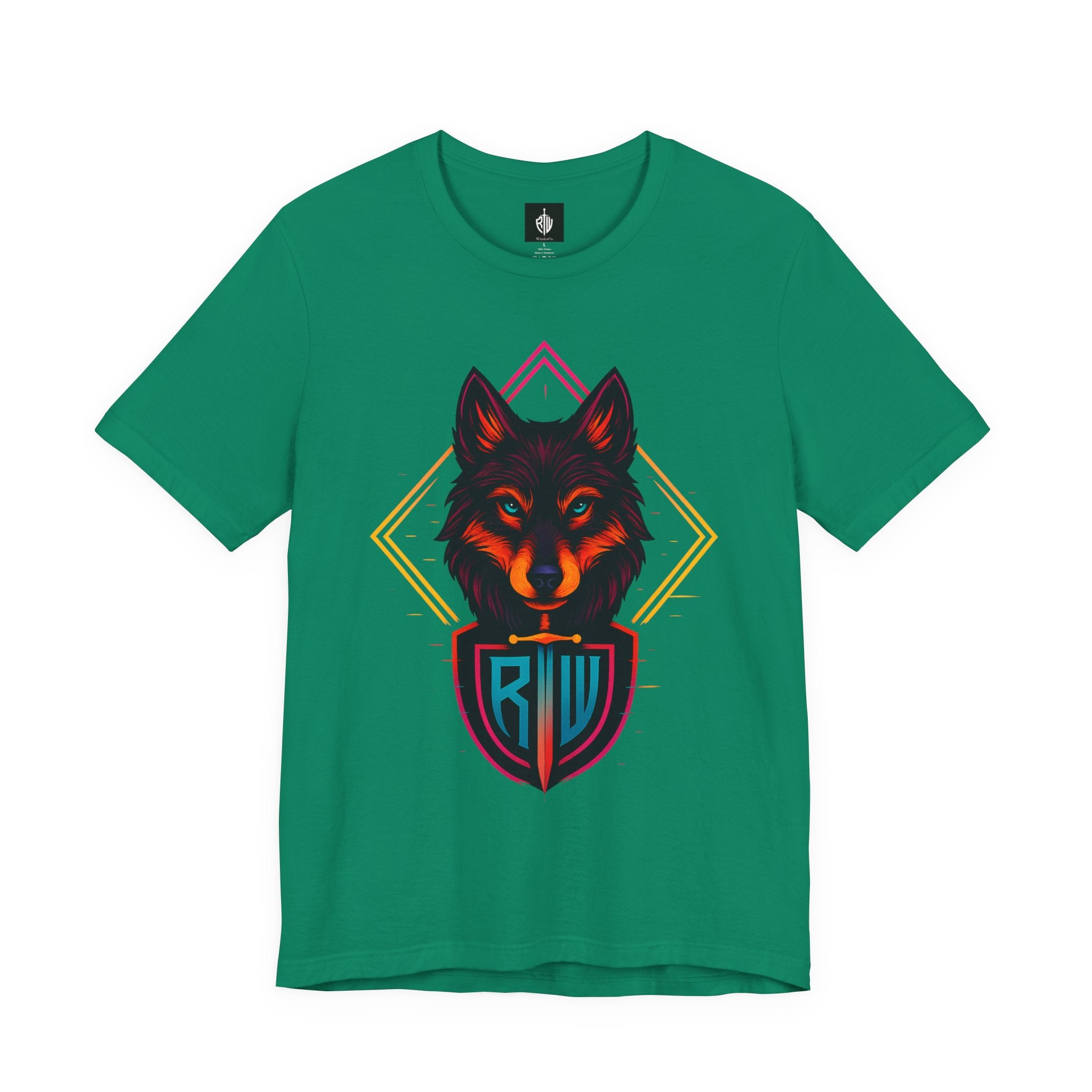 Wolf Emblem Graphic Tee — Bold Geometric Wolf Logo T-Shirt