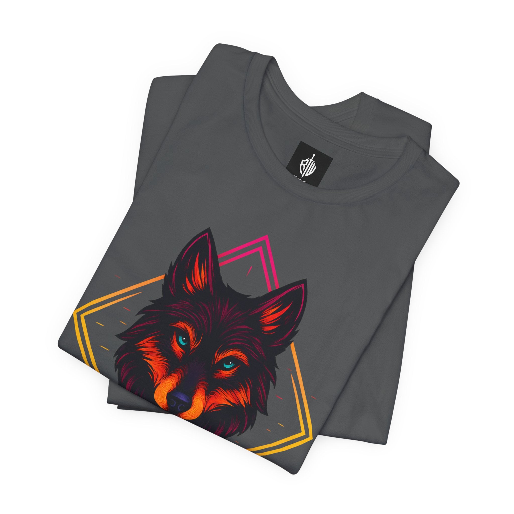 Wolf Emblem Graphic Tee — Bold Geometric Wolf Logo T-Shirt