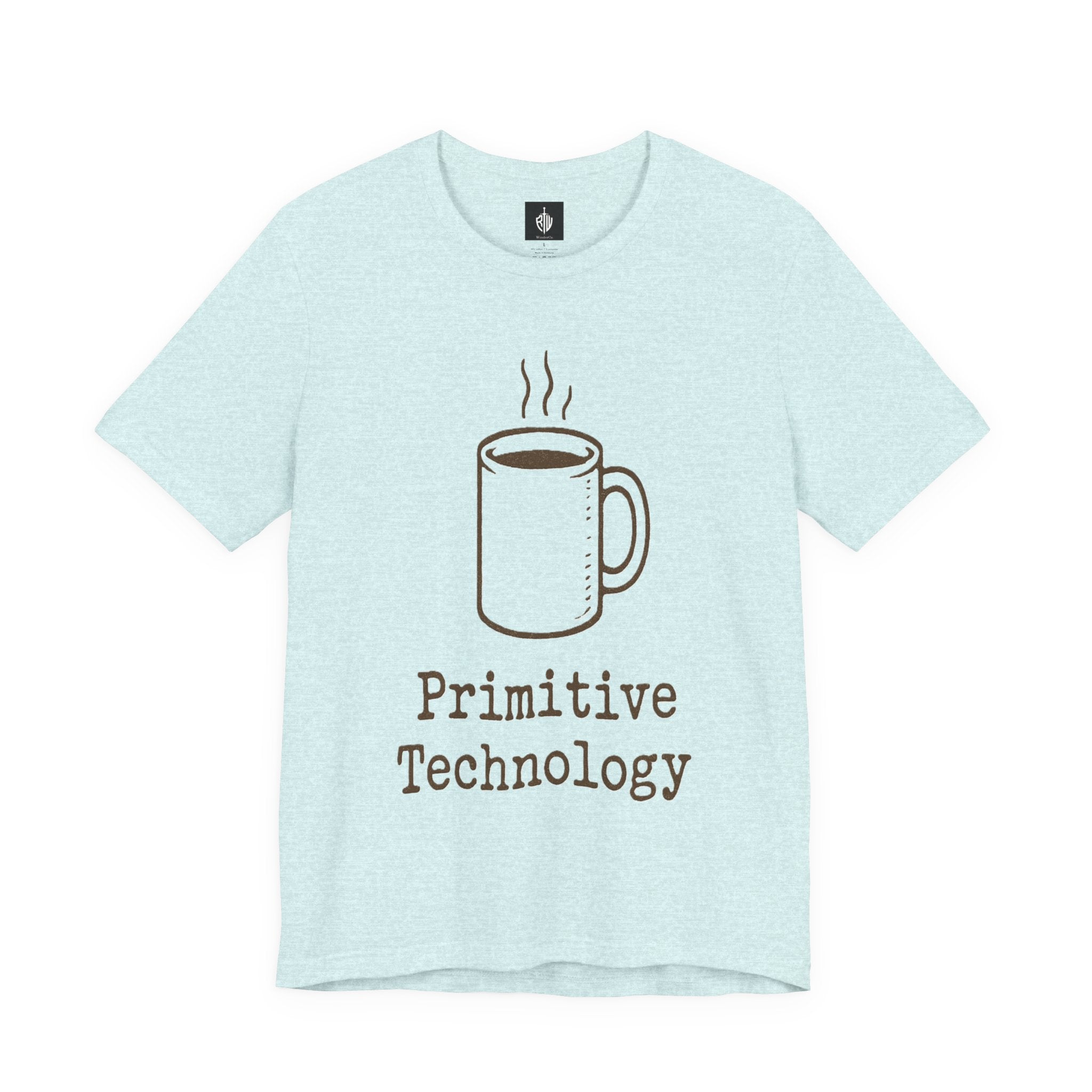 Coffee Mug 'Primitive Technology' T-Shirt — Rustic Coffee Lover Tee