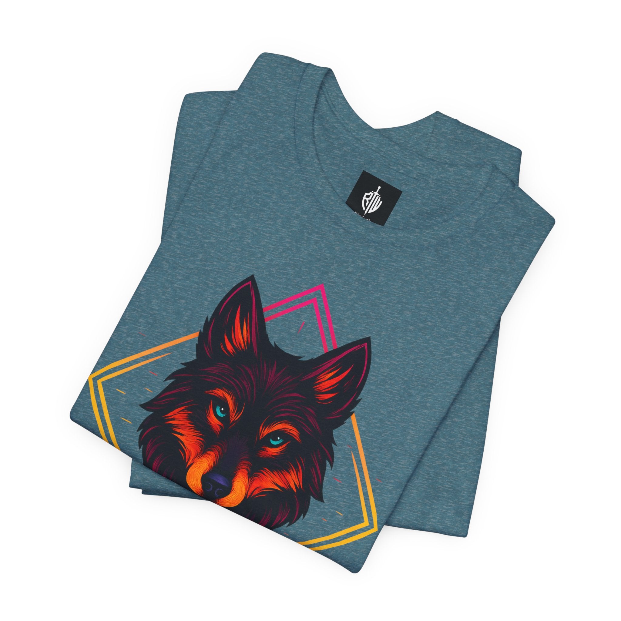 Wolf Emblem Graphic Tee — Bold Geometric Wolf Logo T-Shirt