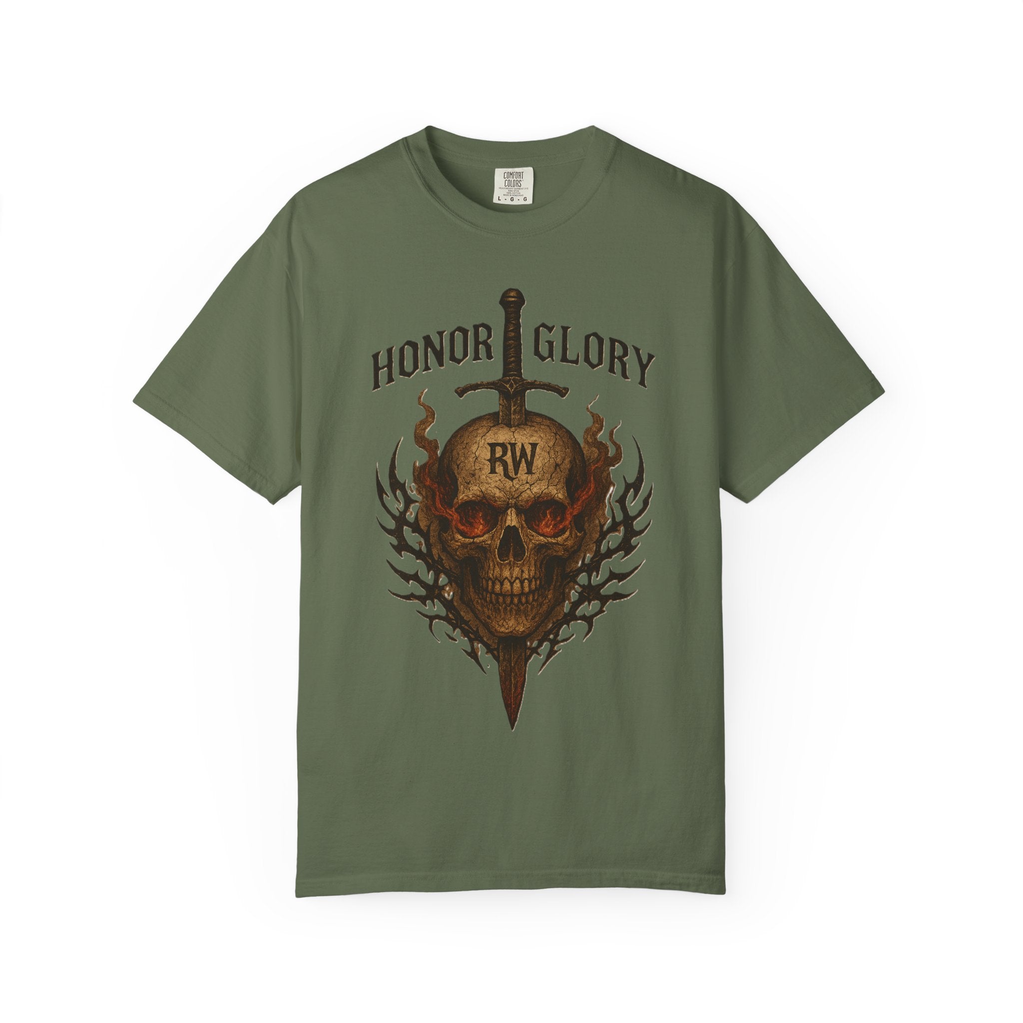 Honor Glory Skull T-Shirt, Unisex Graphic Tee, Edgy Streetwear, Casual Wear, Gift for Him/Her, Perfect for Festivals