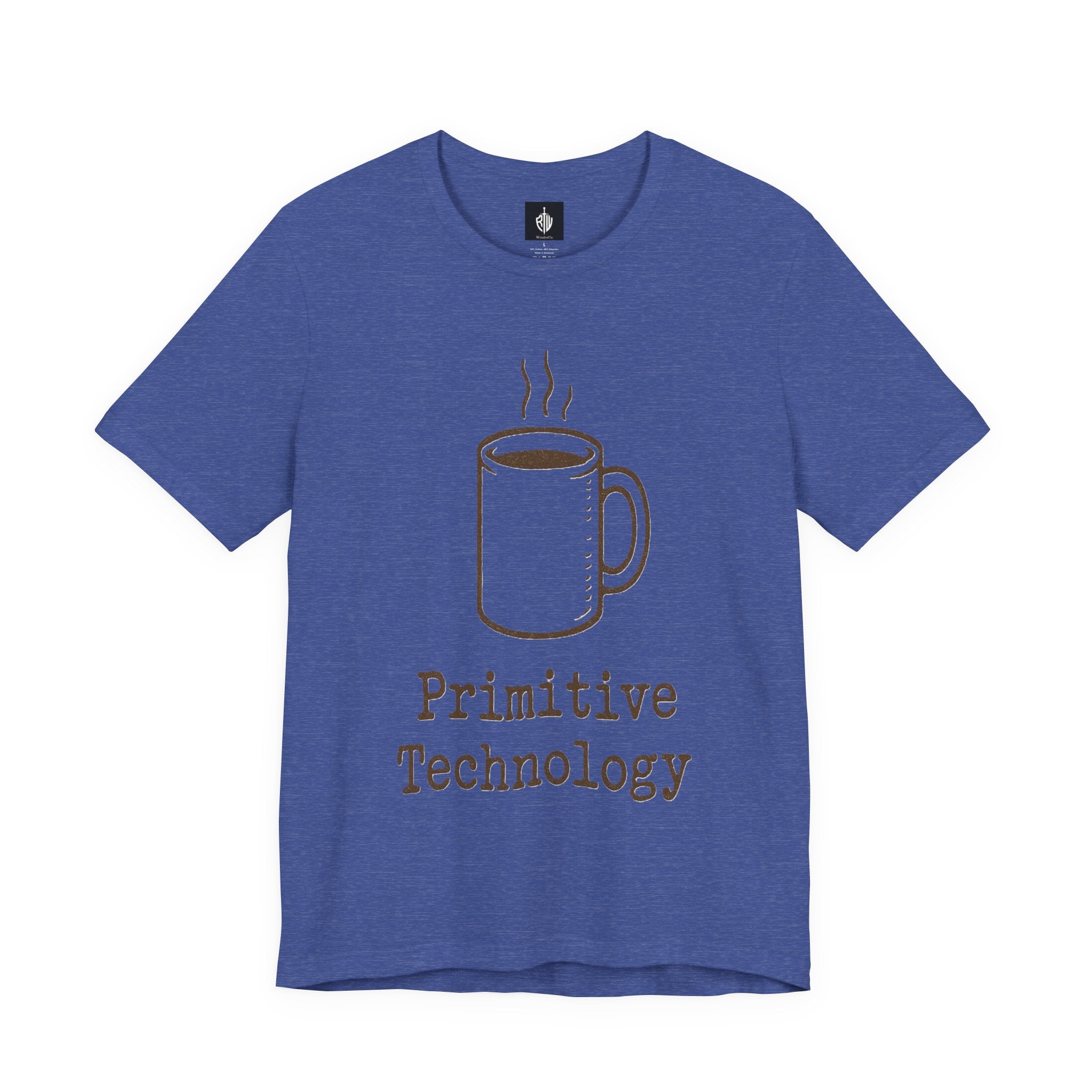 Coffee Mug 'Primitive Technology' T-Shirt — Rustic Coffee Lover Tee