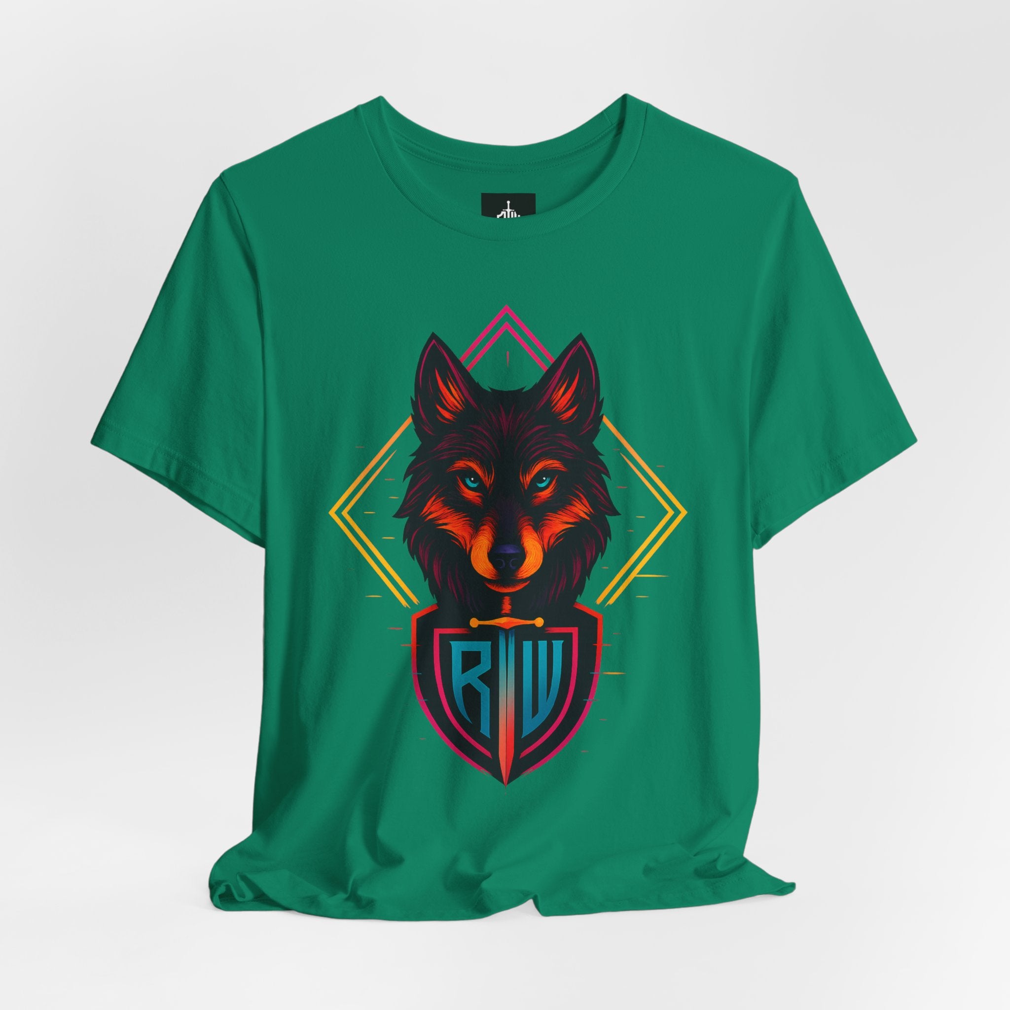 Wolf Emblem Graphic Tee — Bold Geometric Wolf Logo T-Shirt