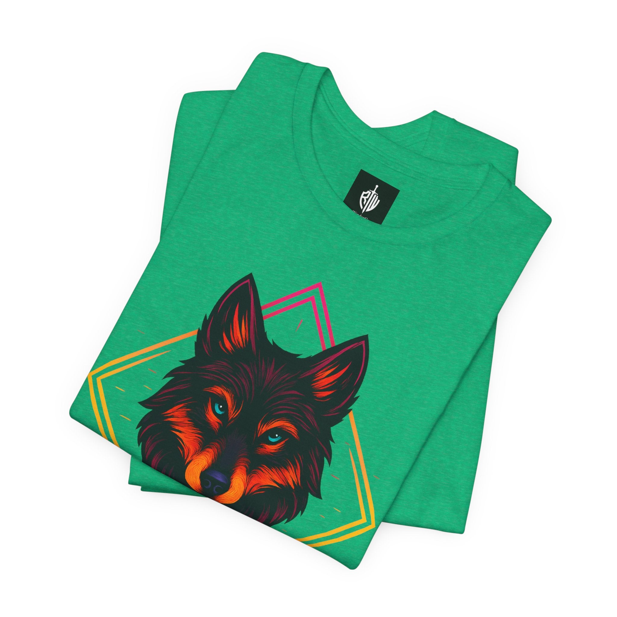 Wolf Emblem Graphic Tee — Bold Geometric Wolf Logo T-Shirt