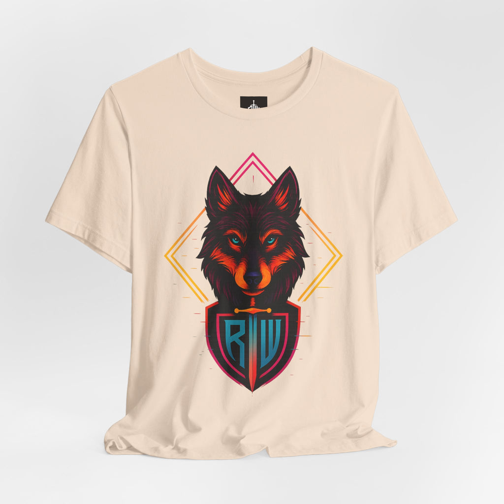 Wolf Emblem Graphic Tee — Bold Geometric Wolf Logo T-Shirt