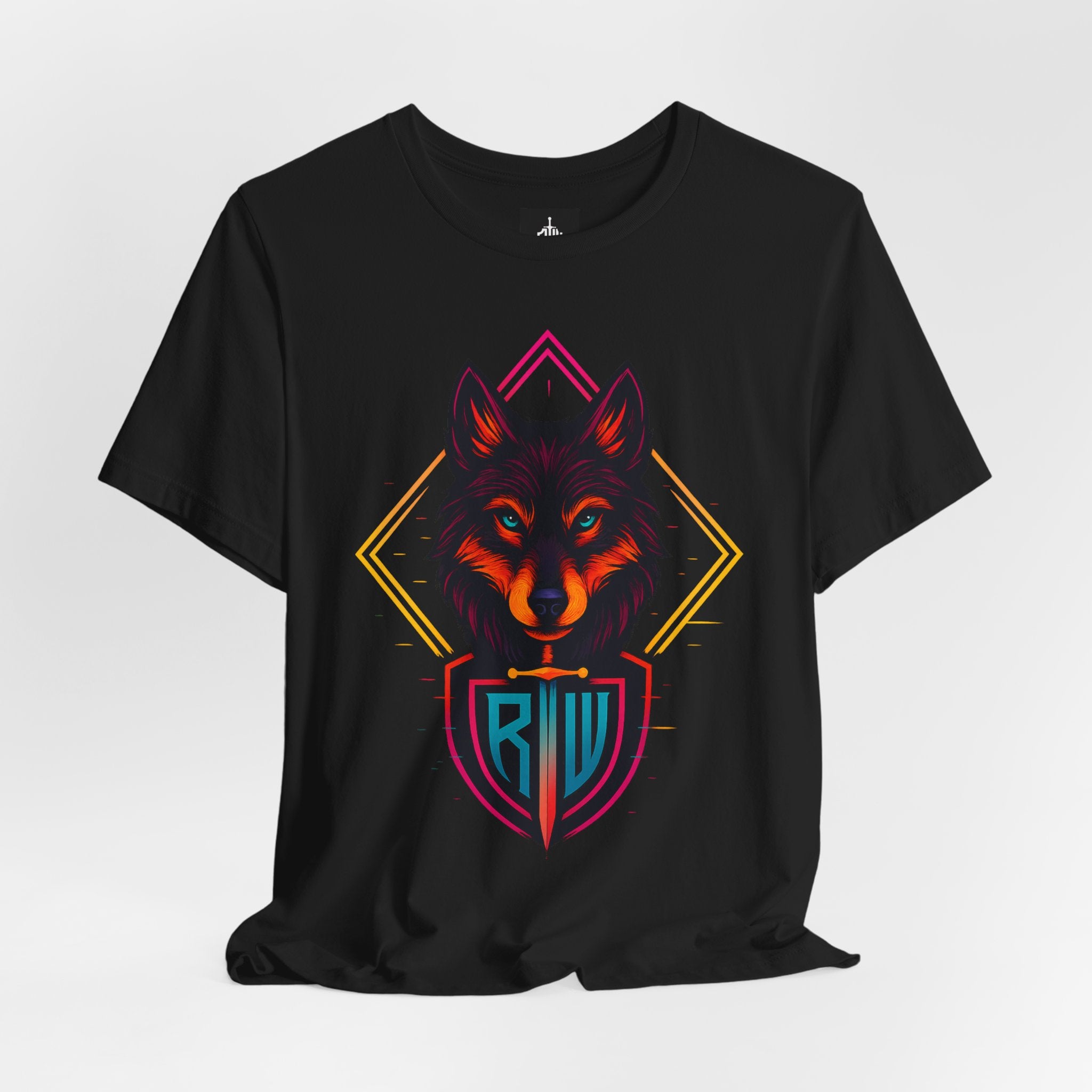 Wolf Emblem Graphic Tee — Bold Geometric Wolf Logo T-Shirt