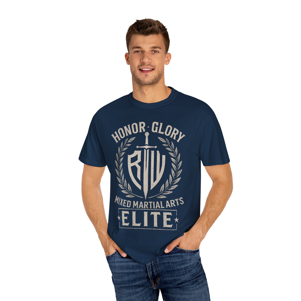 Elite MMA Unisex Garment-Dyed T-shirt, Casual Wear, Workout Shirt, Martial Arts Apparel, Gift for Fighters, Sporty Style