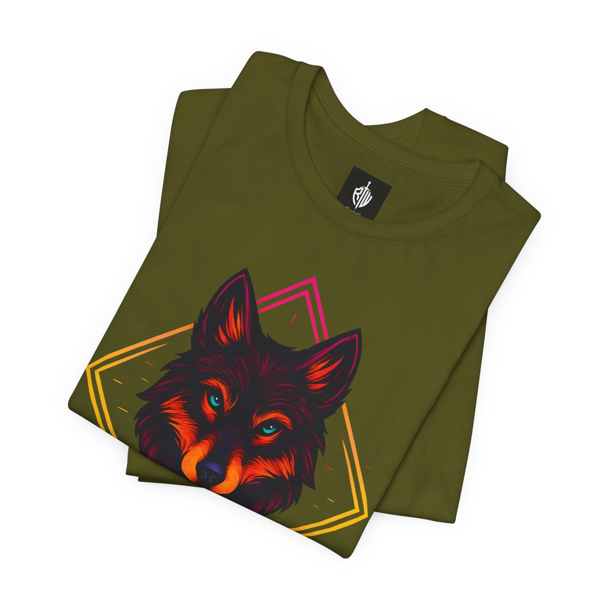 Wolf Emblem Graphic Tee — Bold Geometric Wolf Logo T-Shirt