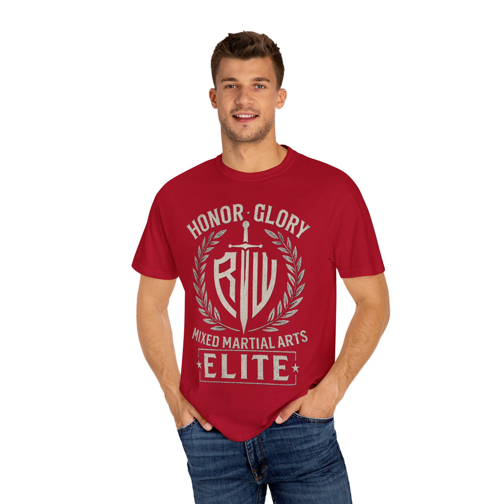 Elite MMA Unisex Garment-Dyed T-shirt, Casual Wear, Workout Shirt, Martial Arts Apparel, Gift for Fighters, Sporty Style