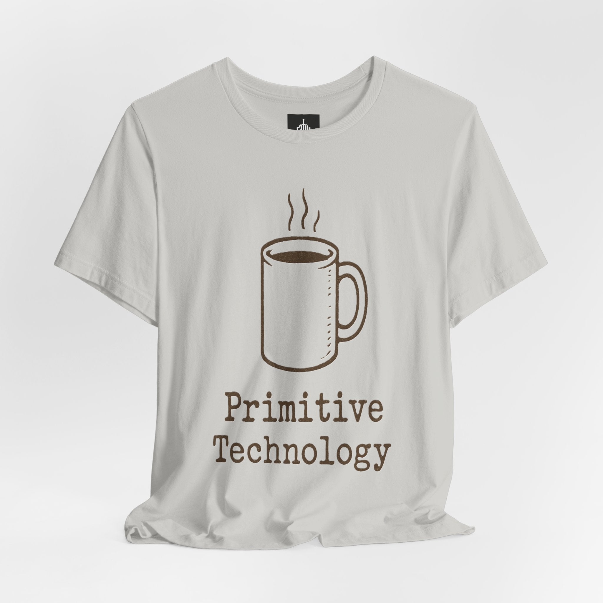 Coffee Mug 'Primitive Technology' T-Shirt — Rustic Coffee Lover Tee