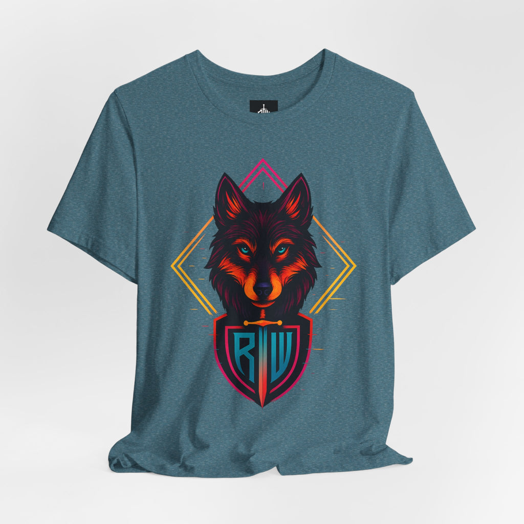 Wolf Emblem Graphic Tee — Bold Geometric Wolf Logo T-Shirt