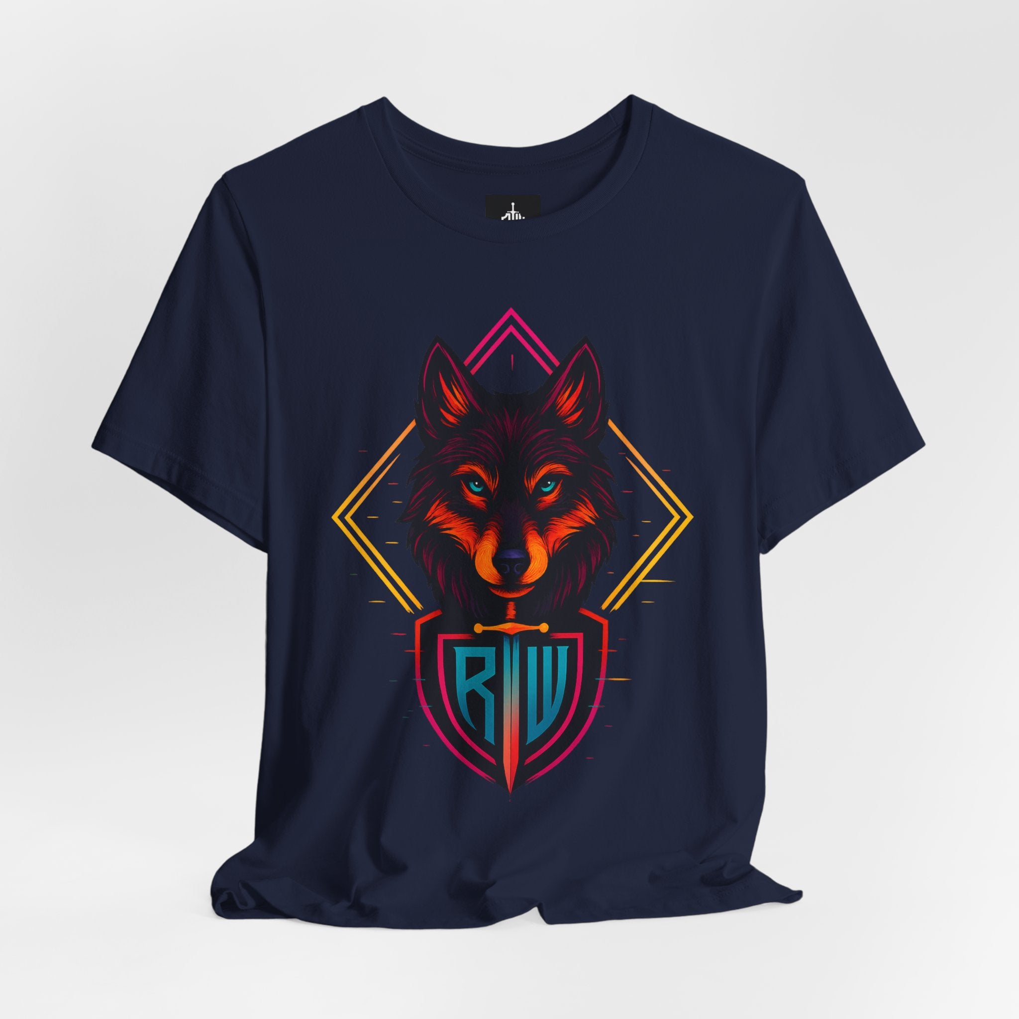 Wolf Emblem Graphic Tee — Bold Geometric Wolf Logo T-Shirt