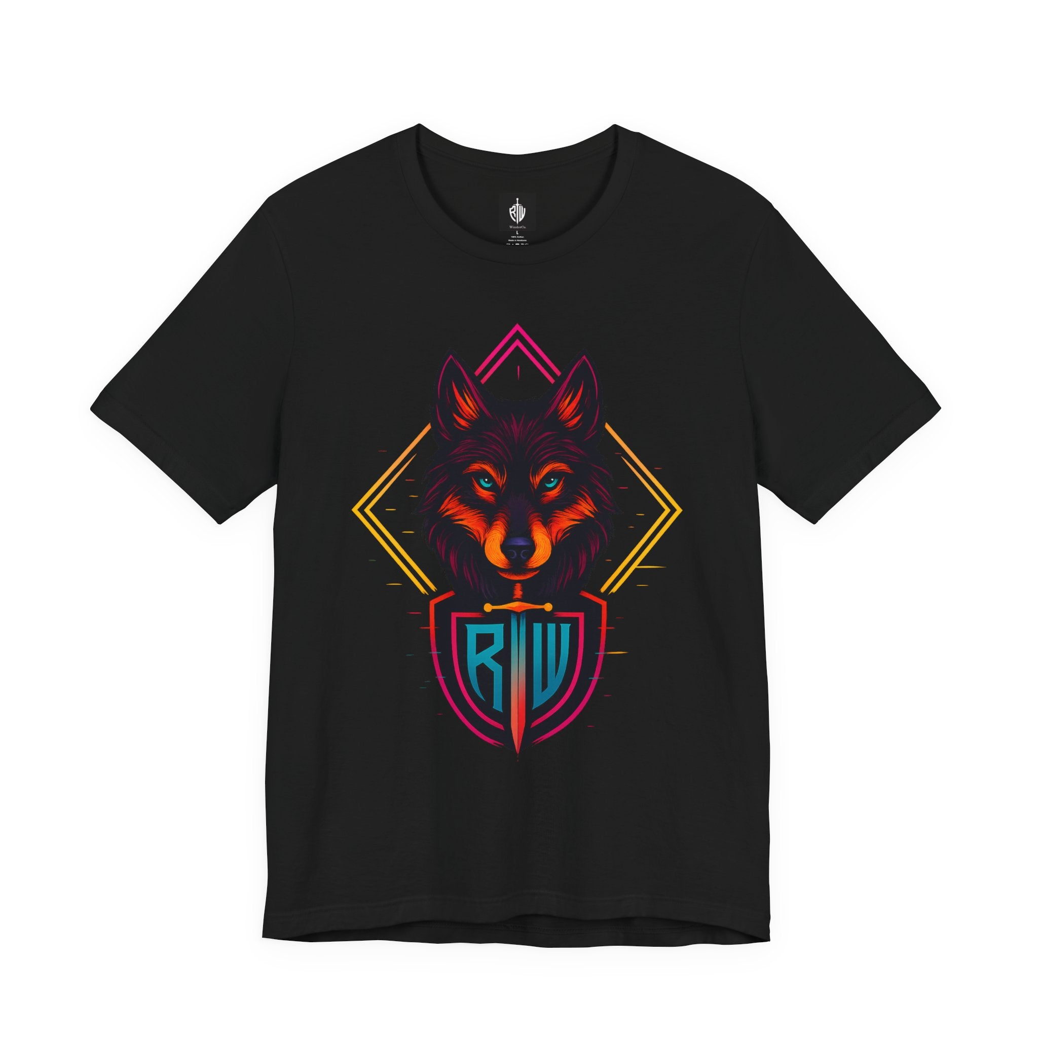 Wolf Emblem Graphic Tee — Bold Geometric Wolf Logo T-Shirt