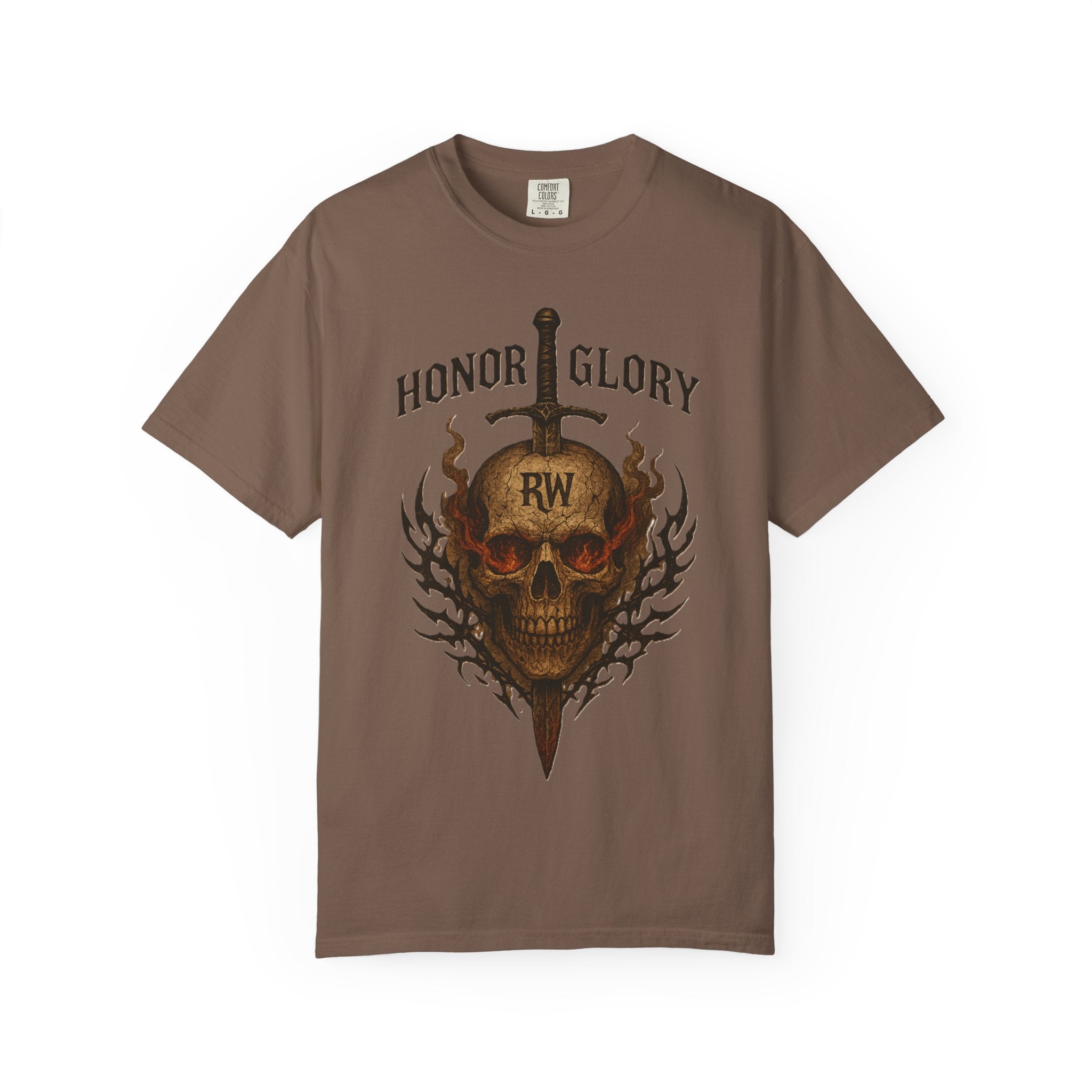 Honor Glory Skull T-Shirt, Unisex Graphic Tee, Edgy Streetwear, Casual Wear, Gift for Him/Her, Perfect for Festivals