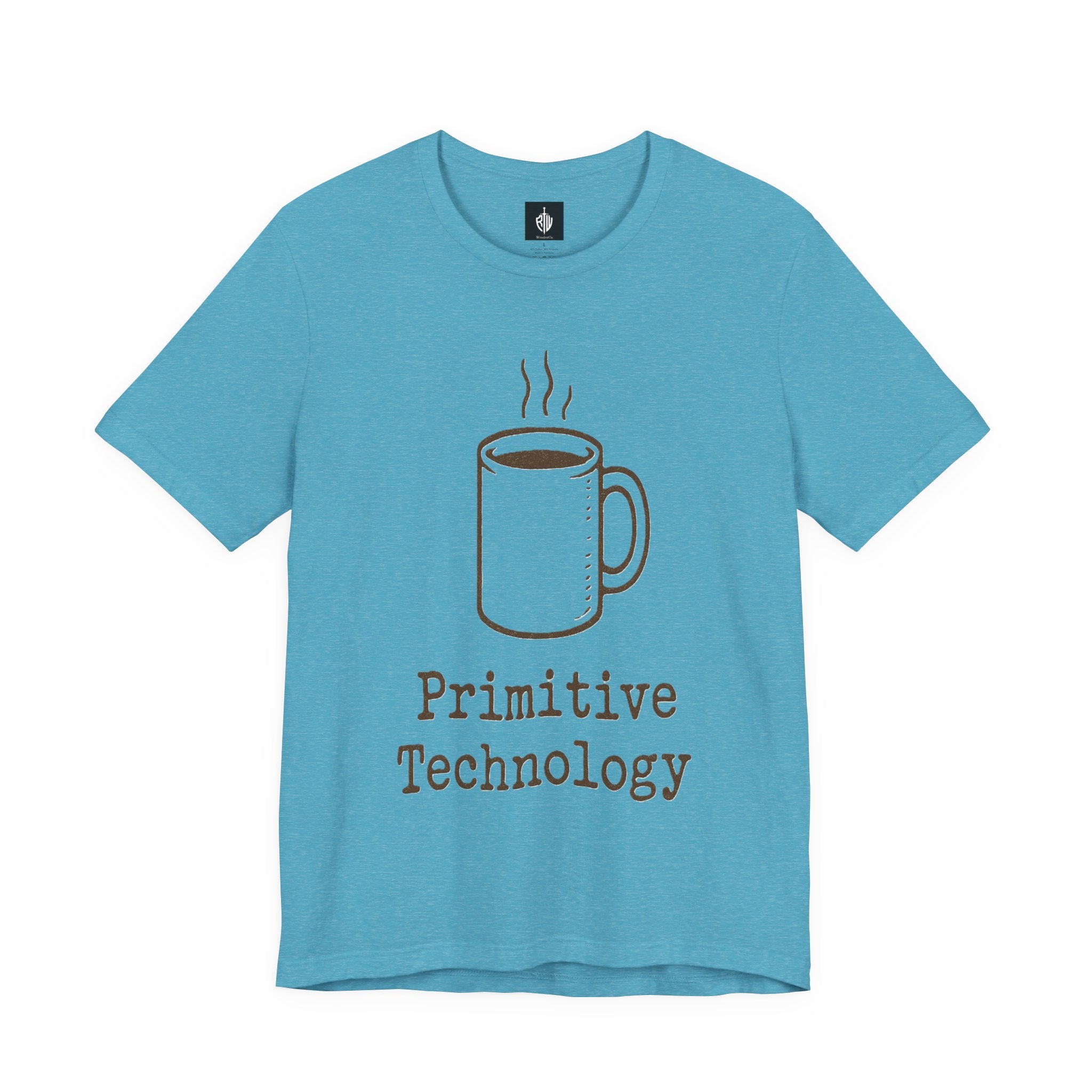 Coffee Mug 'Primitive Technology' T-Shirt — Rustic Coffee Lover Tee
