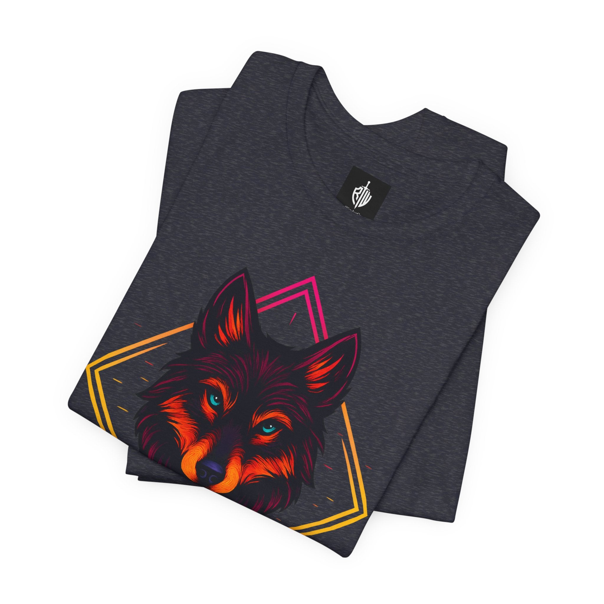 Wolf Emblem Graphic Tee — Bold Geometric Wolf Logo T-Shirt