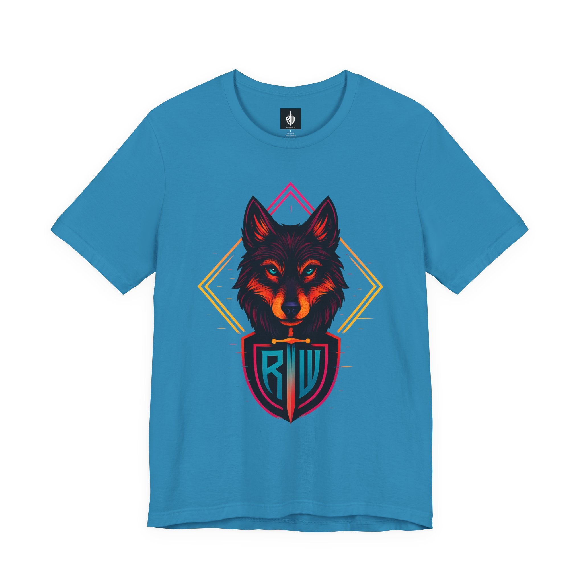 Wolf Emblem Graphic Tee — Bold Geometric Wolf Logo T-Shirt