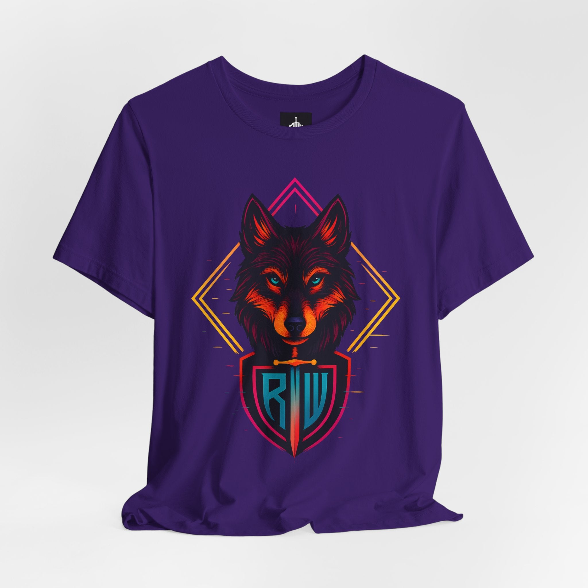 Wolf Emblem Graphic Tee — Bold Geometric Wolf Logo T-Shirt