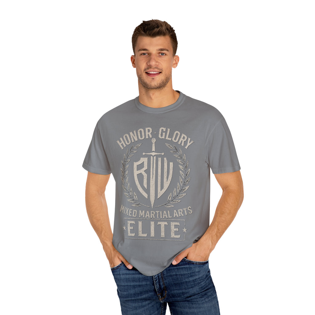 Elite MMA Unisex Garment-Dyed T-shirt, Casual Wear, Workout Shirt, Martial Arts Apparel, Gift for Fighters, Sporty Style