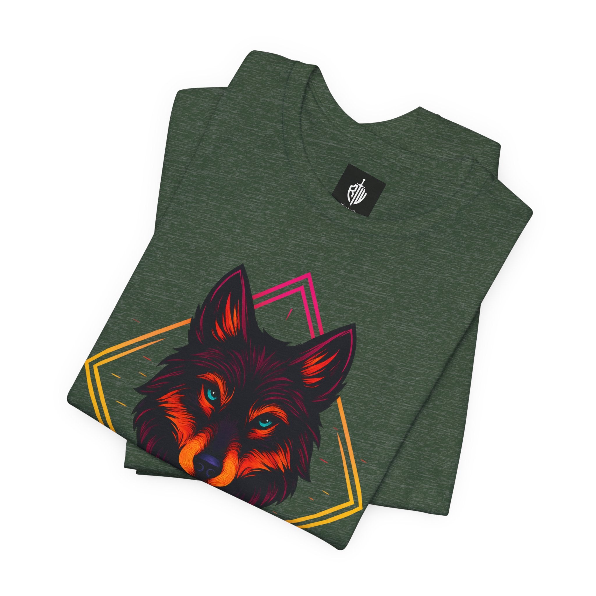 Wolf Emblem Graphic Tee — Bold Geometric Wolf Logo T-Shirt