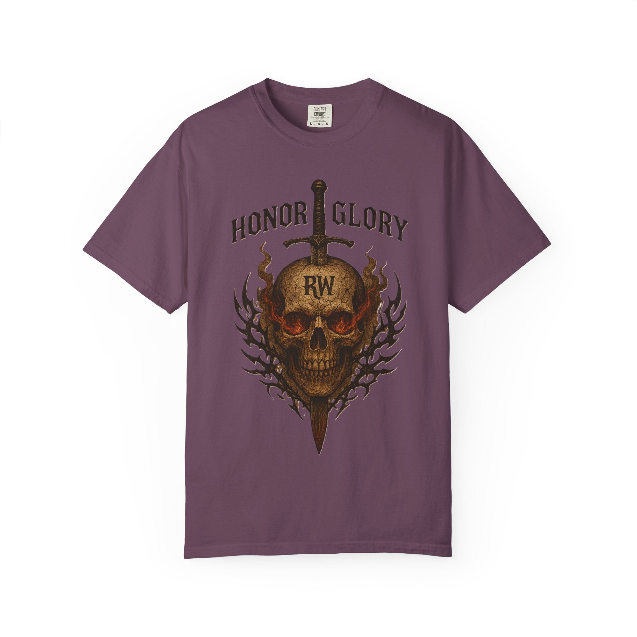 Honor Glory Skull T-Shirt, Unisex Graphic Tee, Edgy Streetwear, Casual Wear, Gift for Him/Her, Perfect for Festivals