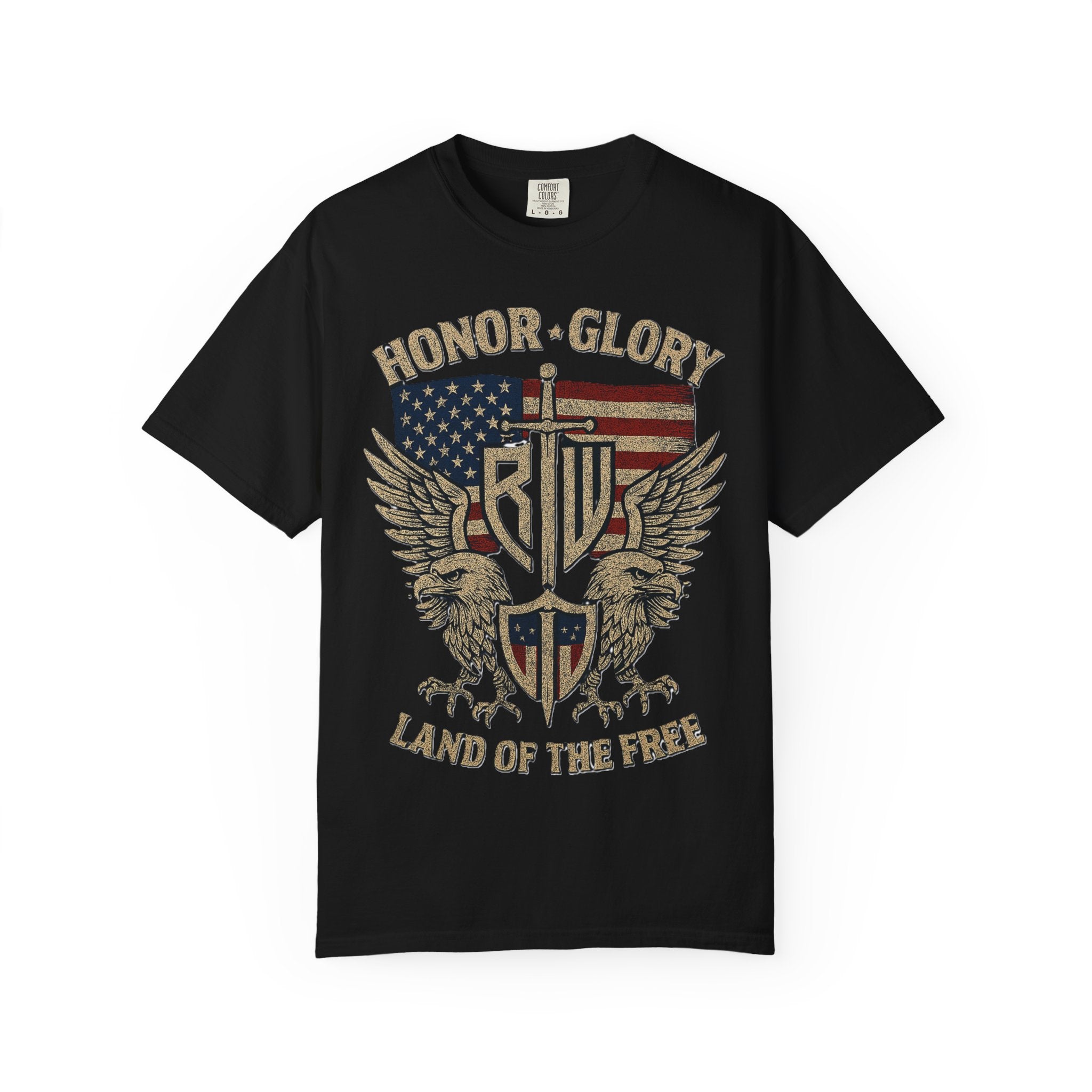 Patriotic Graphic T-shirt, Honor Glory Land of the Free Tee, Independence Day Gift, Veteran Apparel, Unisex Casual Wear