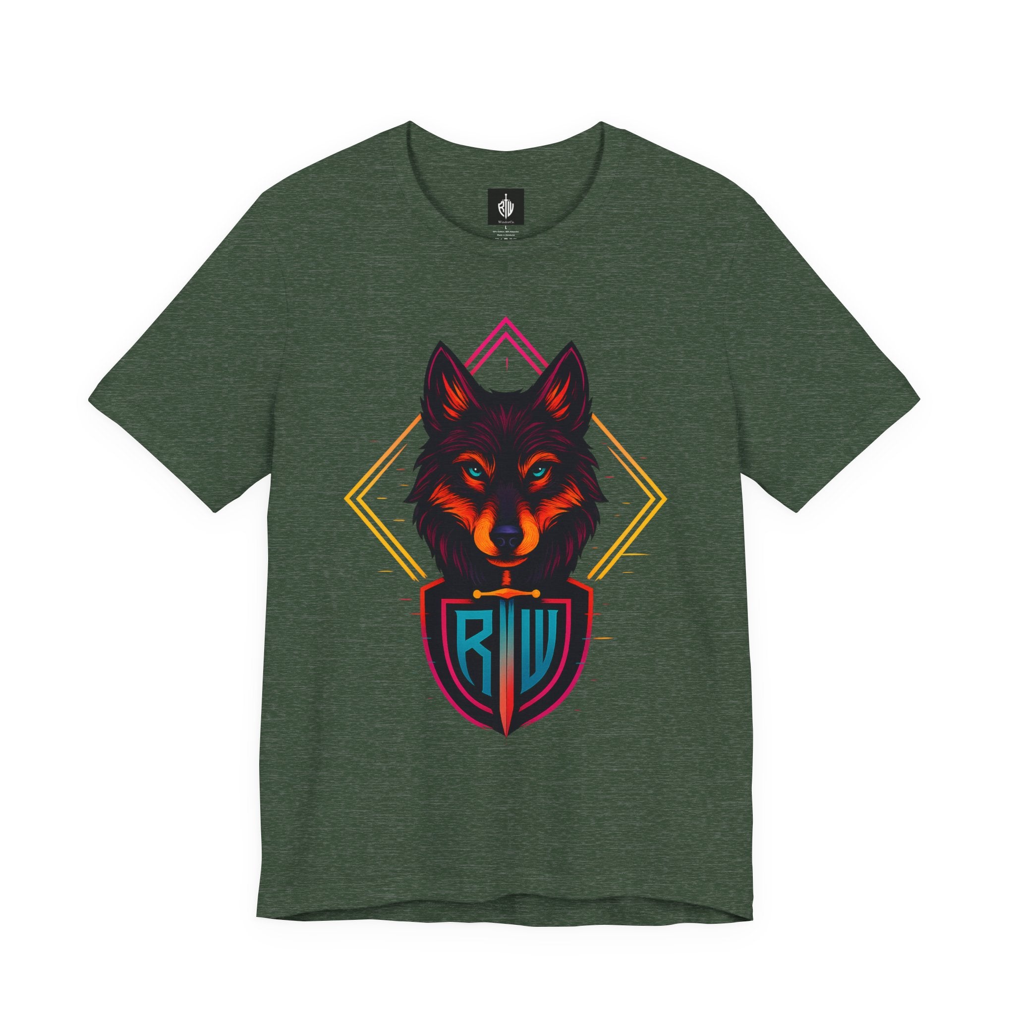 Wolf Emblem Graphic Tee — Bold Geometric Wolf Logo T-Shirt