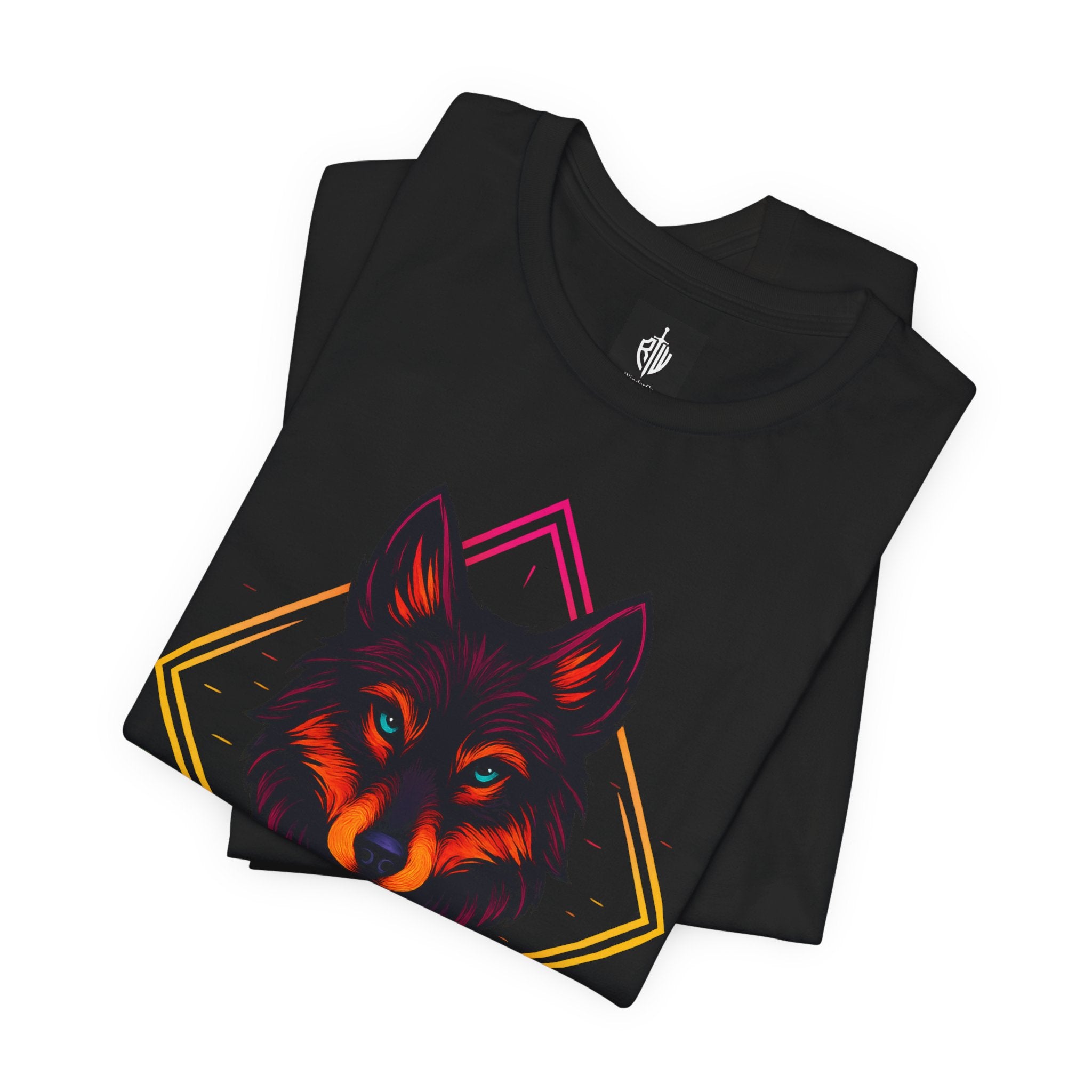 Wolf Emblem Graphic Tee — Bold Geometric Wolf Logo T-Shirt