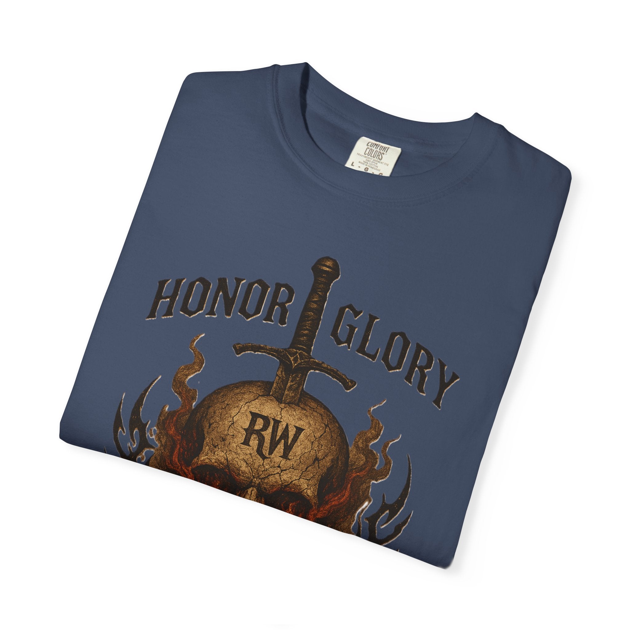 Honor Glory Skull T-Shirt, Unisex Graphic Tee, Edgy Streetwear, Casual Wear, Gift for Him/Her, Perfect for Festivals